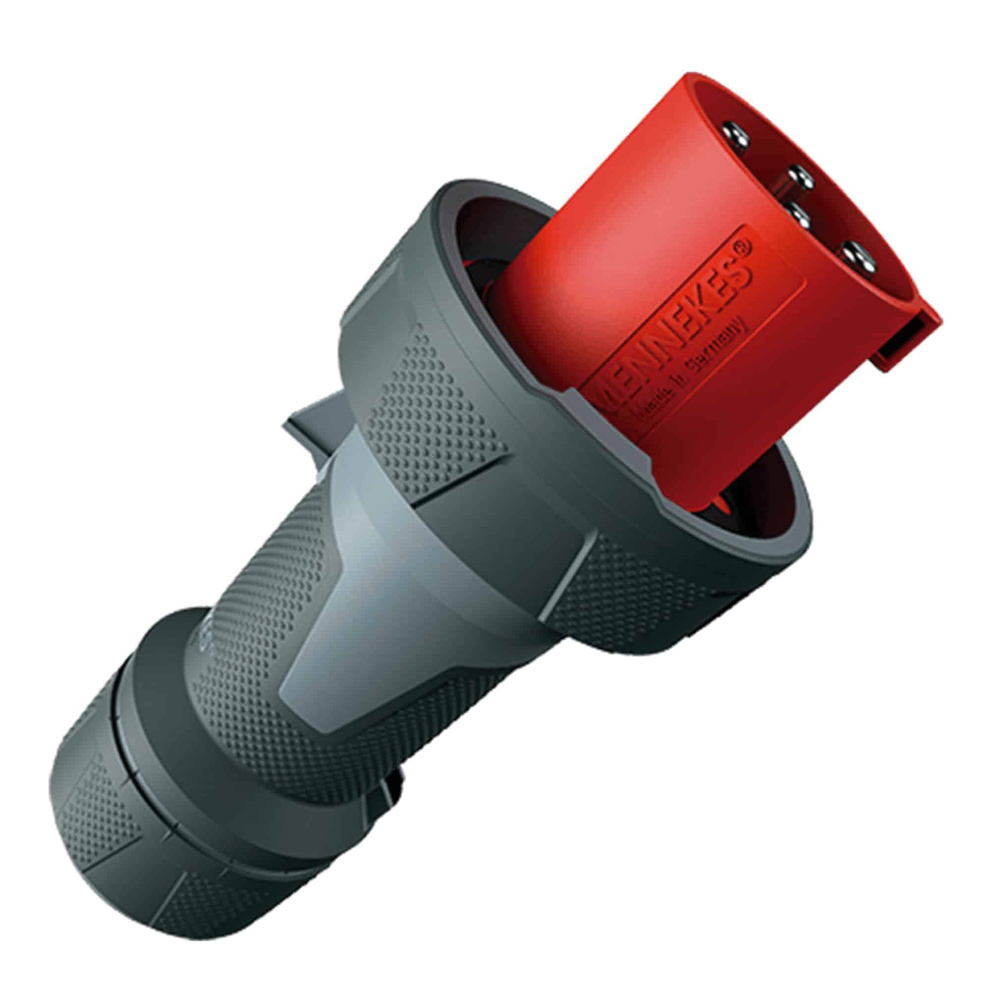 ENCHUFE INDUSTRIAL TRIFASICO (3P+T) 63AMP 415V ROJO IP67 MENNEKES