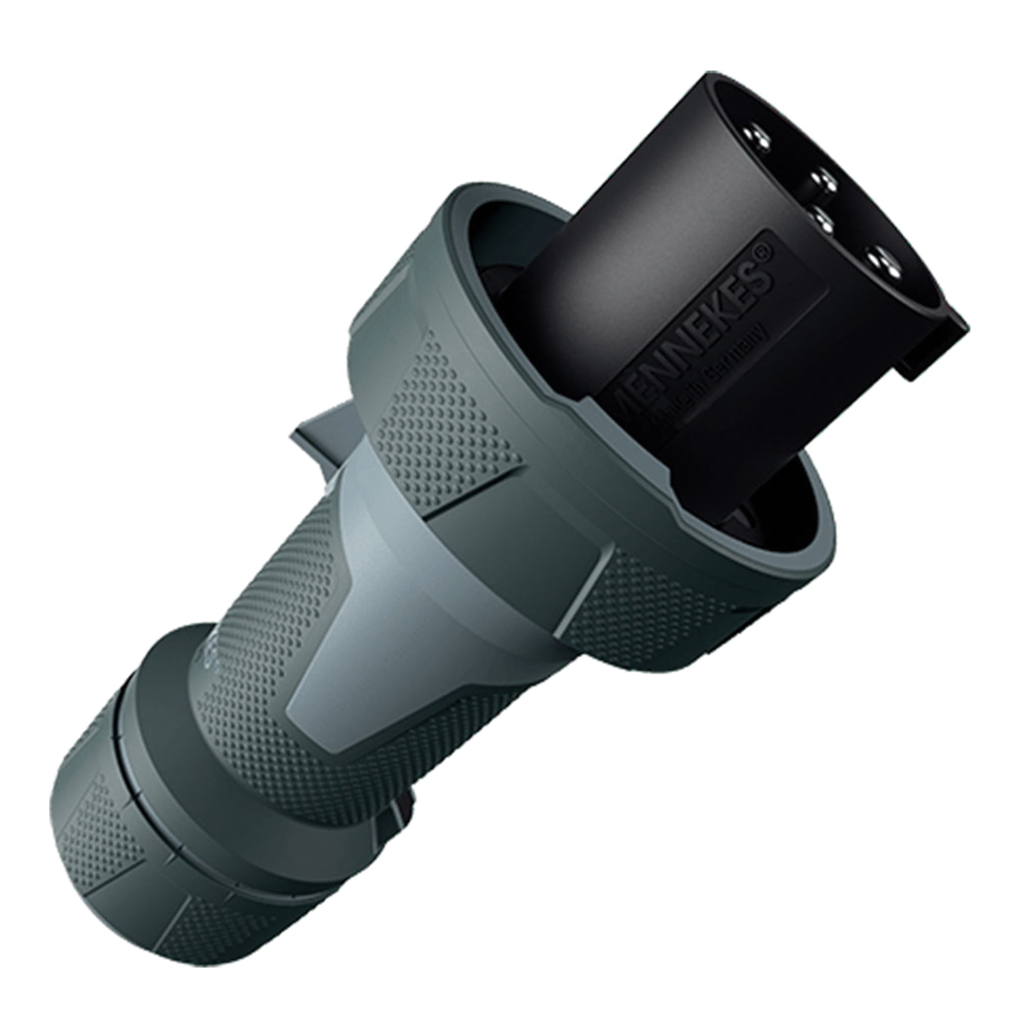 ENCHUFE AEREO INDUSTRIAL TRIFASICO (3P+T) 63AMP 500V NEGRO IP67 MENNEKES