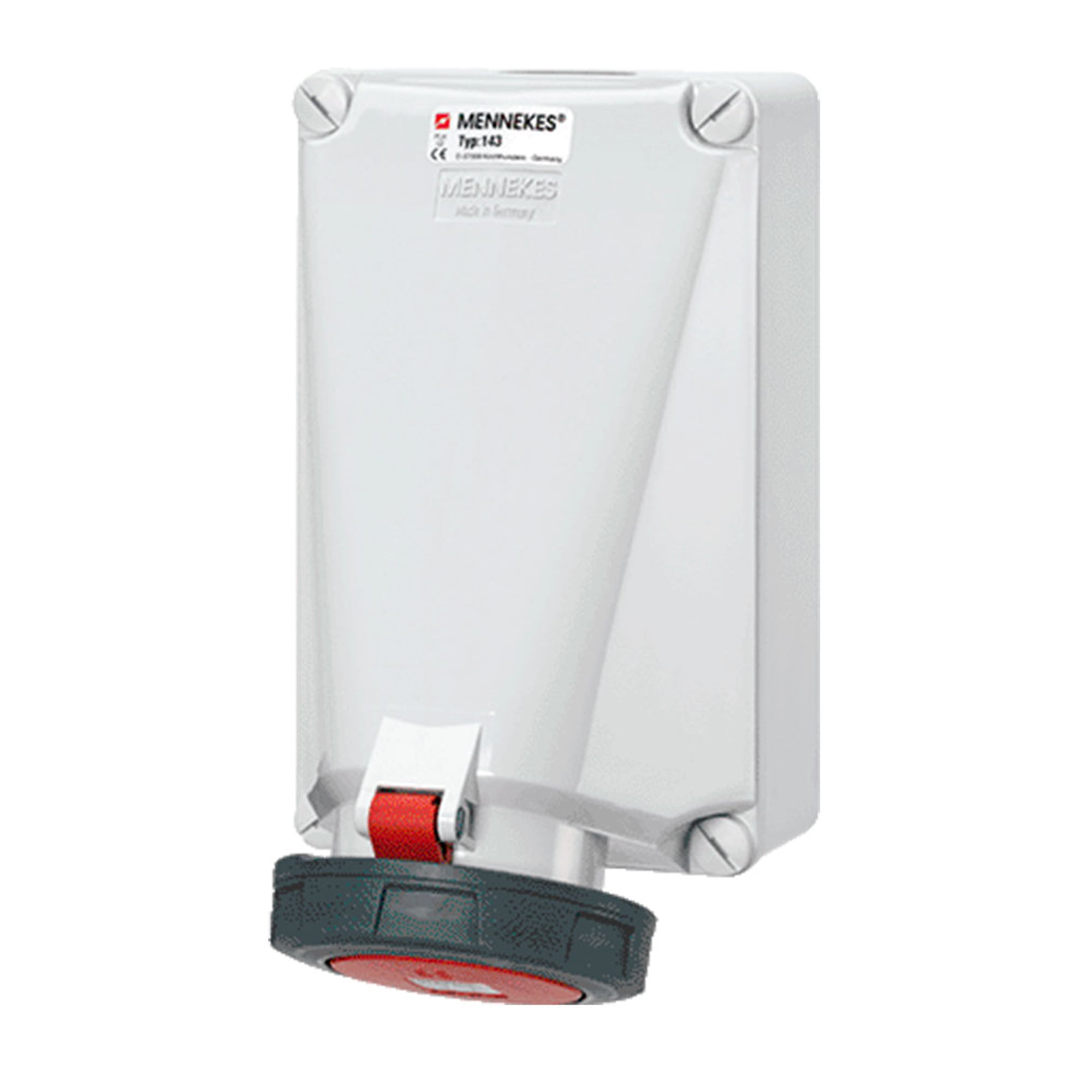 TOMA VISIBLE INDUSTRIAL TRIFASICO (3P+T) 125AMP 415V ROJO IP67 MENNEKES