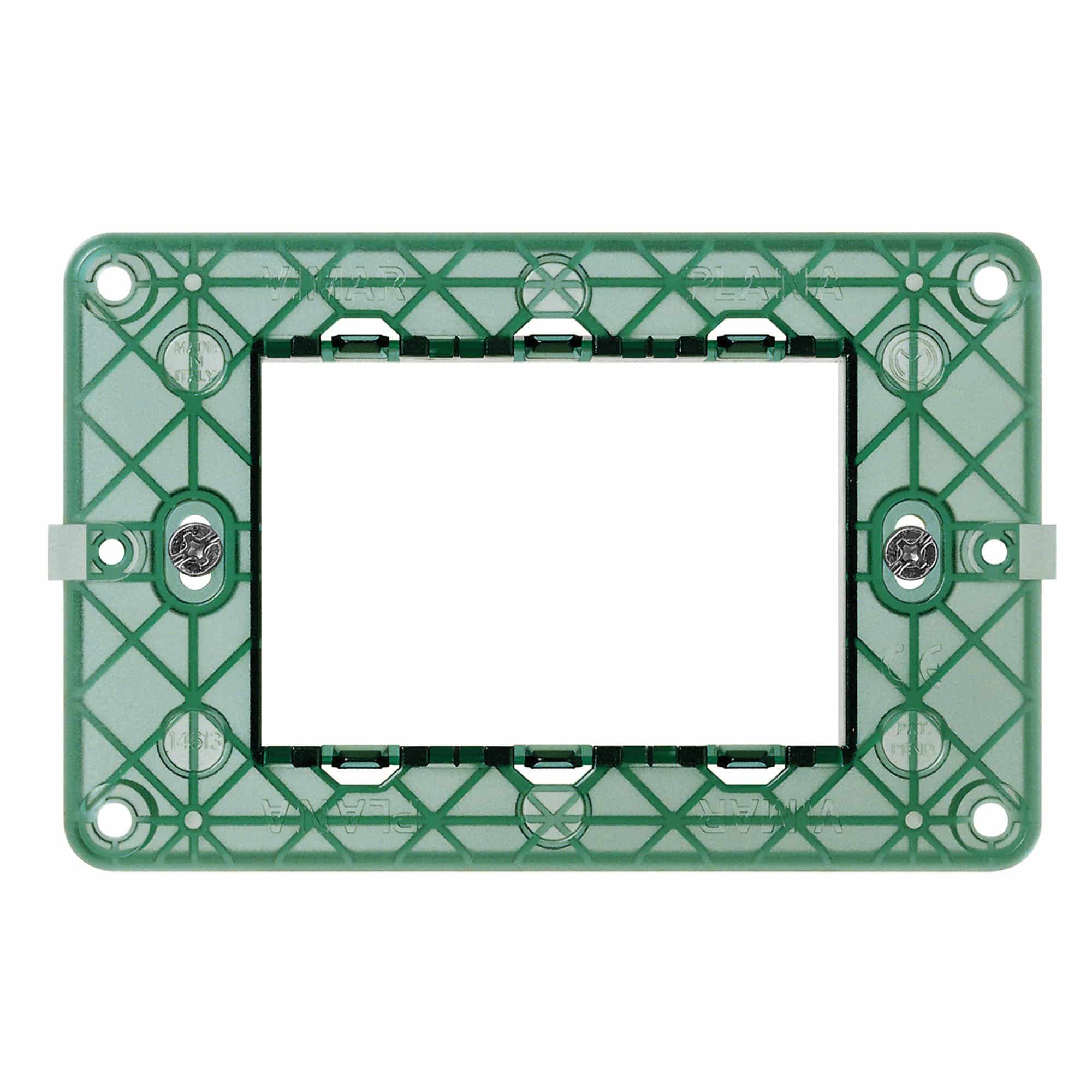 Soporte para placa 4 Módulos c/tornillos (línea PLANA)