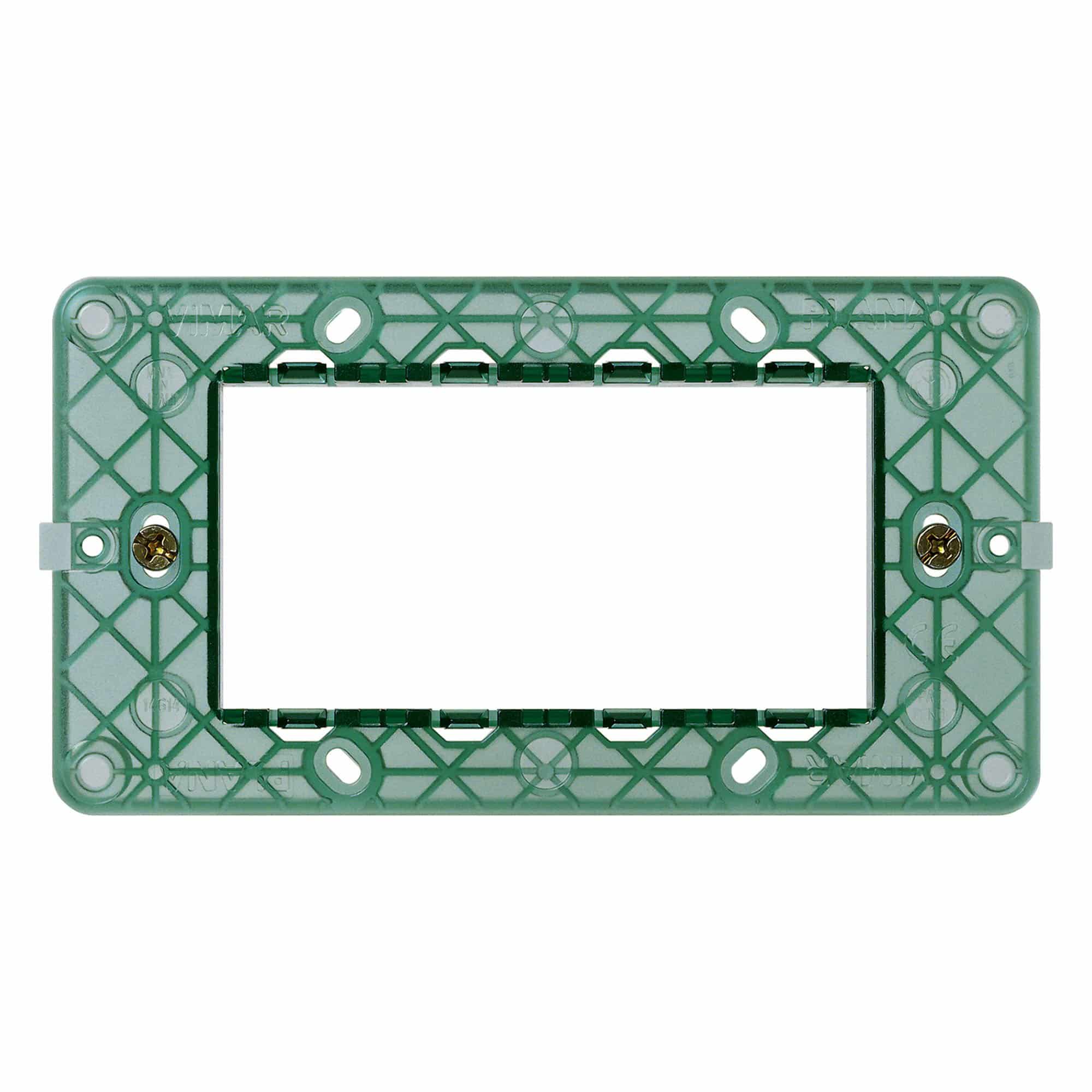 Soporte para placa 4 Módulos c/tornillos (línea PLANA)