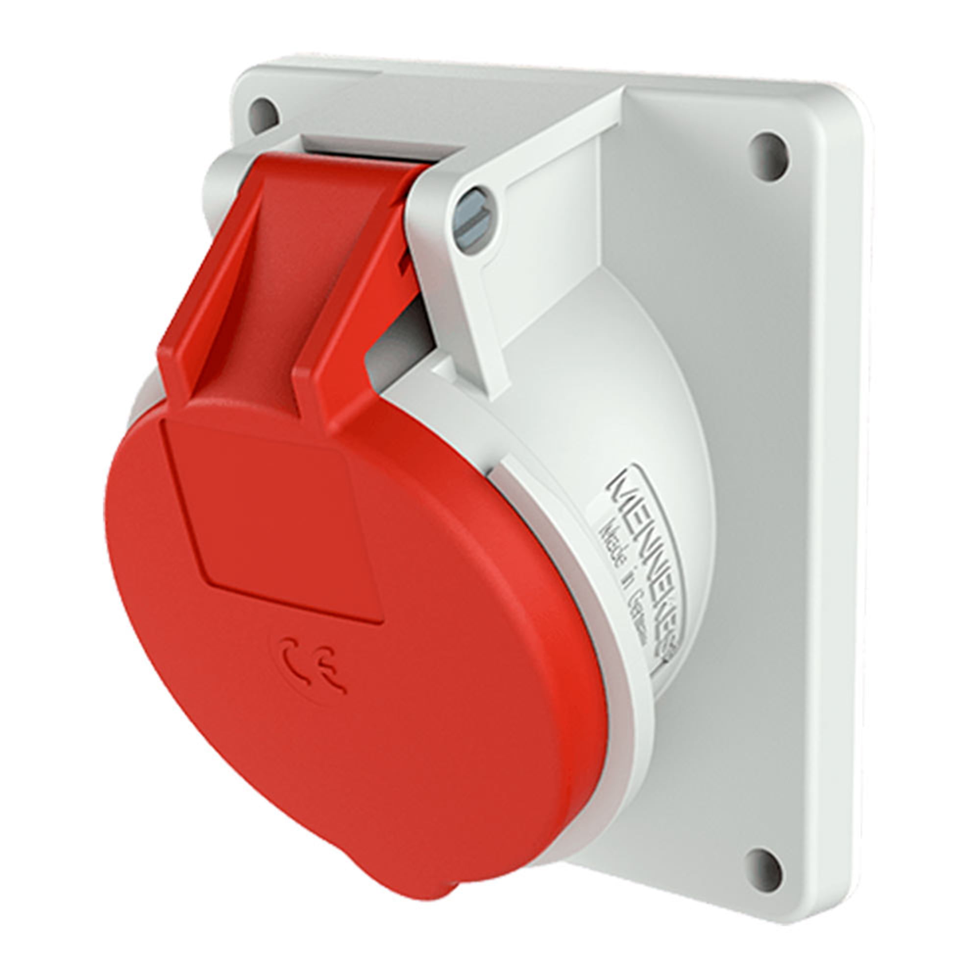 TOMA EMPOTRABLE INDUSTRIAL MONOFASICO (2P+T) 16AMP 415V ROJO IP44 MENNEKES