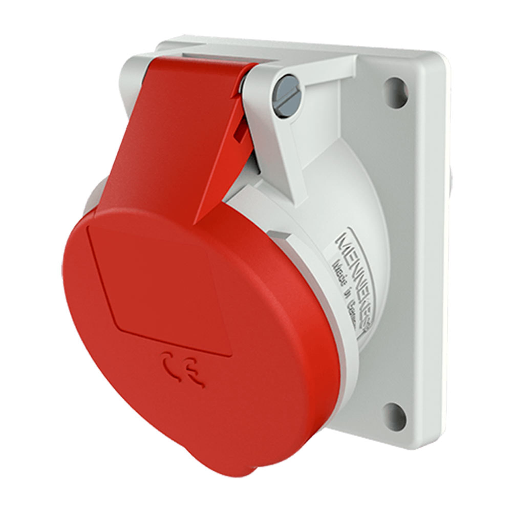 TOMA EMPOTRABLE INDUSTRIAL TRIFASICO (3P+T) 16AMP 415V ROJO IP44 MENNEKES