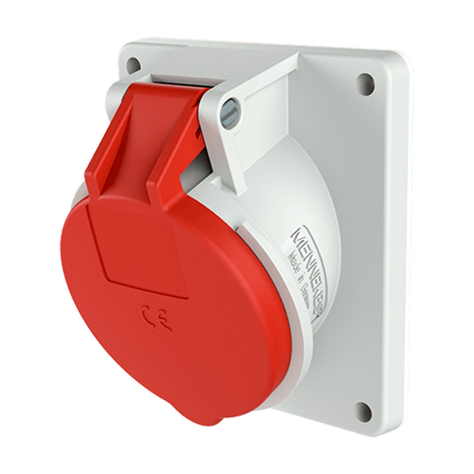 TOMA EMPOTRABLE INDUSTRIAL TRIFASICO + NEUTRO (3P+N+T) 16AMP 415V ROJO IP44 MENNEKES