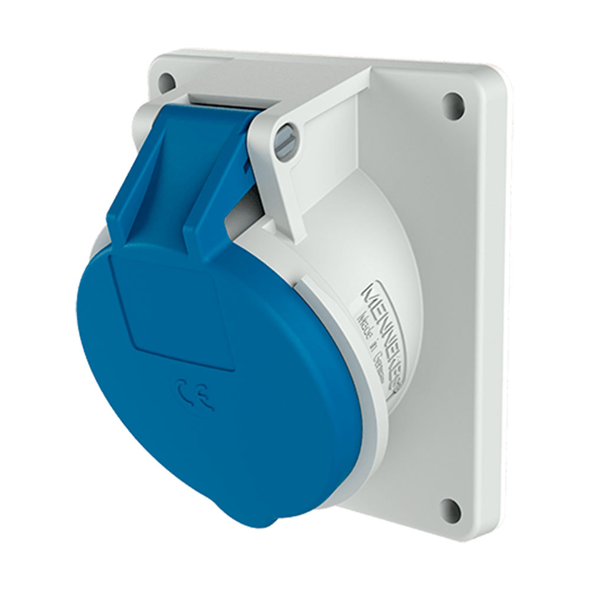 TOMA EMPOTRABLE INDUSTRIAL TRIFASICO (3P+T) 32AMP 250V AZUL IP44 MENNEKES