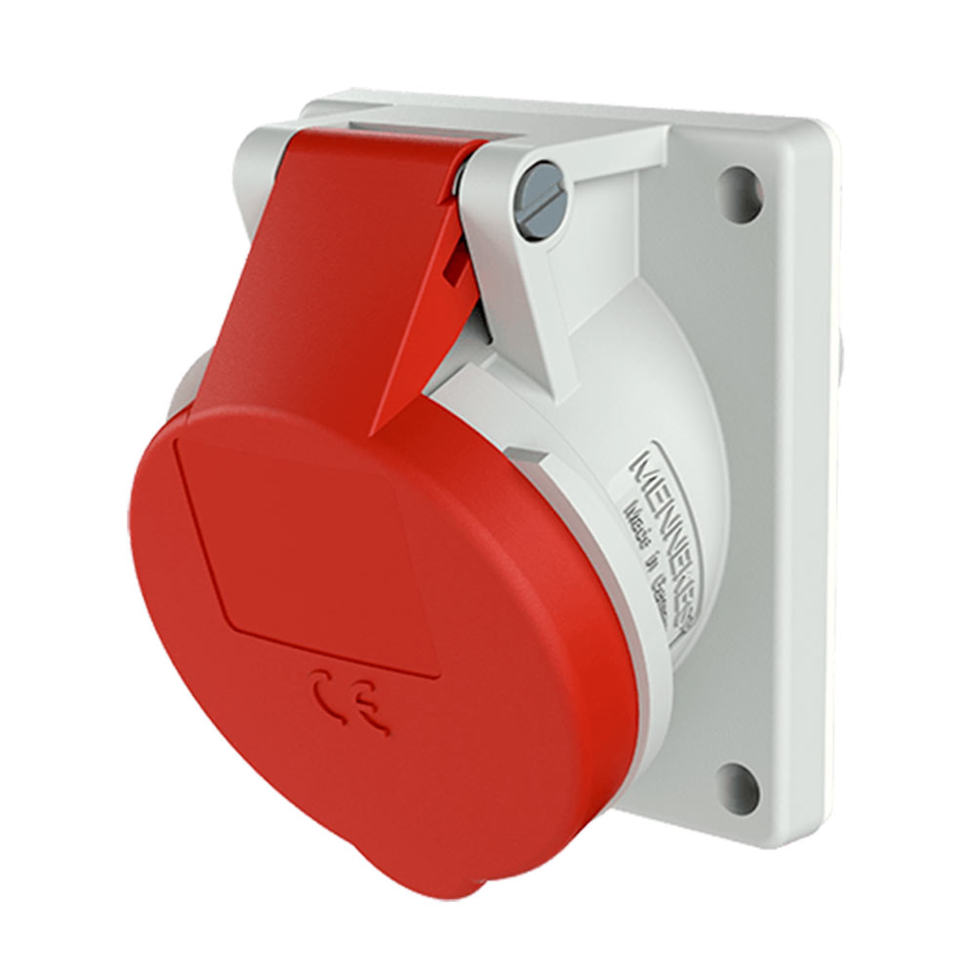 TOMA EMPOTRABLE INDUSTRIAL TRIFASICO (3P+T) 32AMP 415V ROJO IP44 MENNEKES