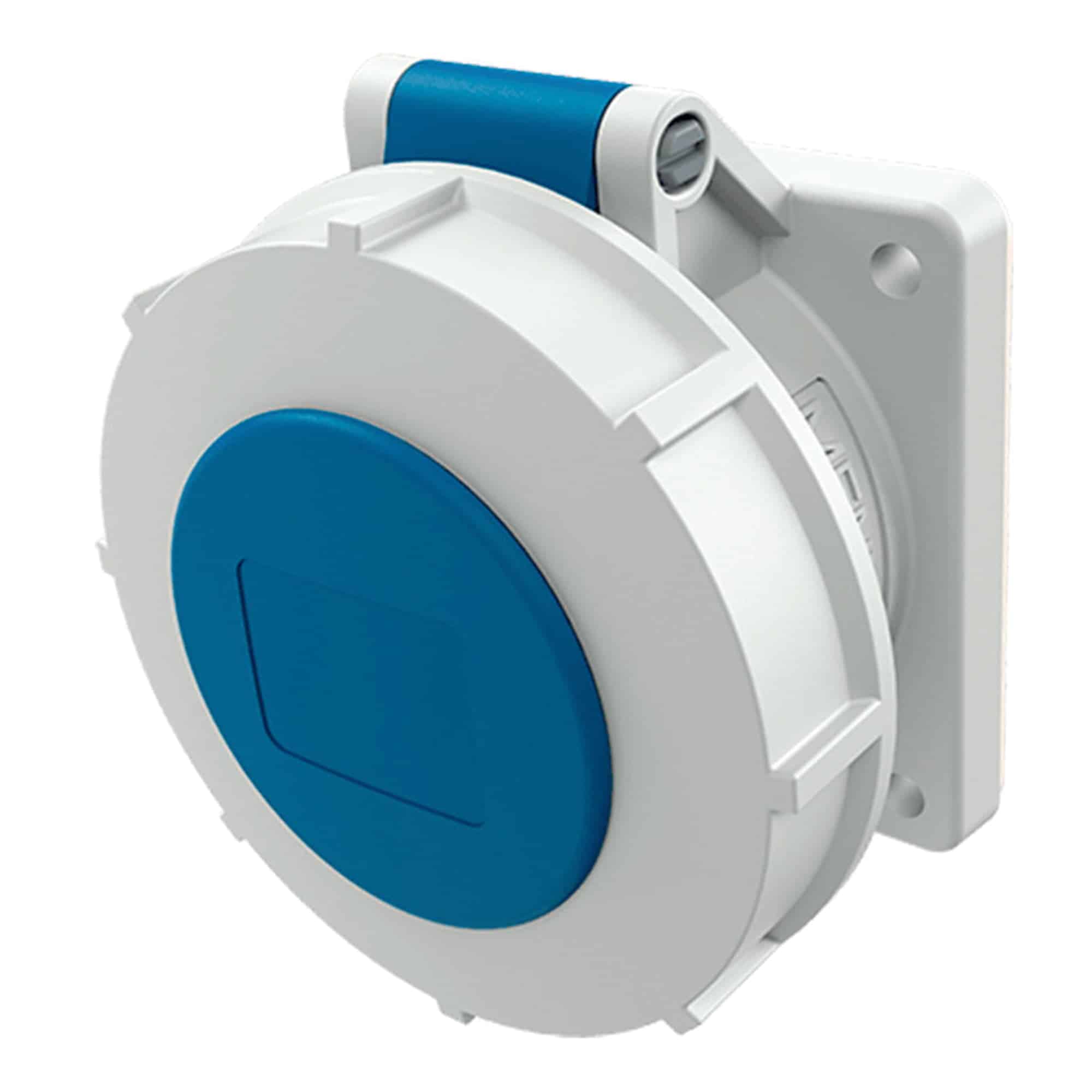 TOMA EMPOTRABLE RECTO 16AMP 2P+T 250V 6H AZUL IP67 (PARA AMAXX) TWINCONTACT (conexión sin tornillos)