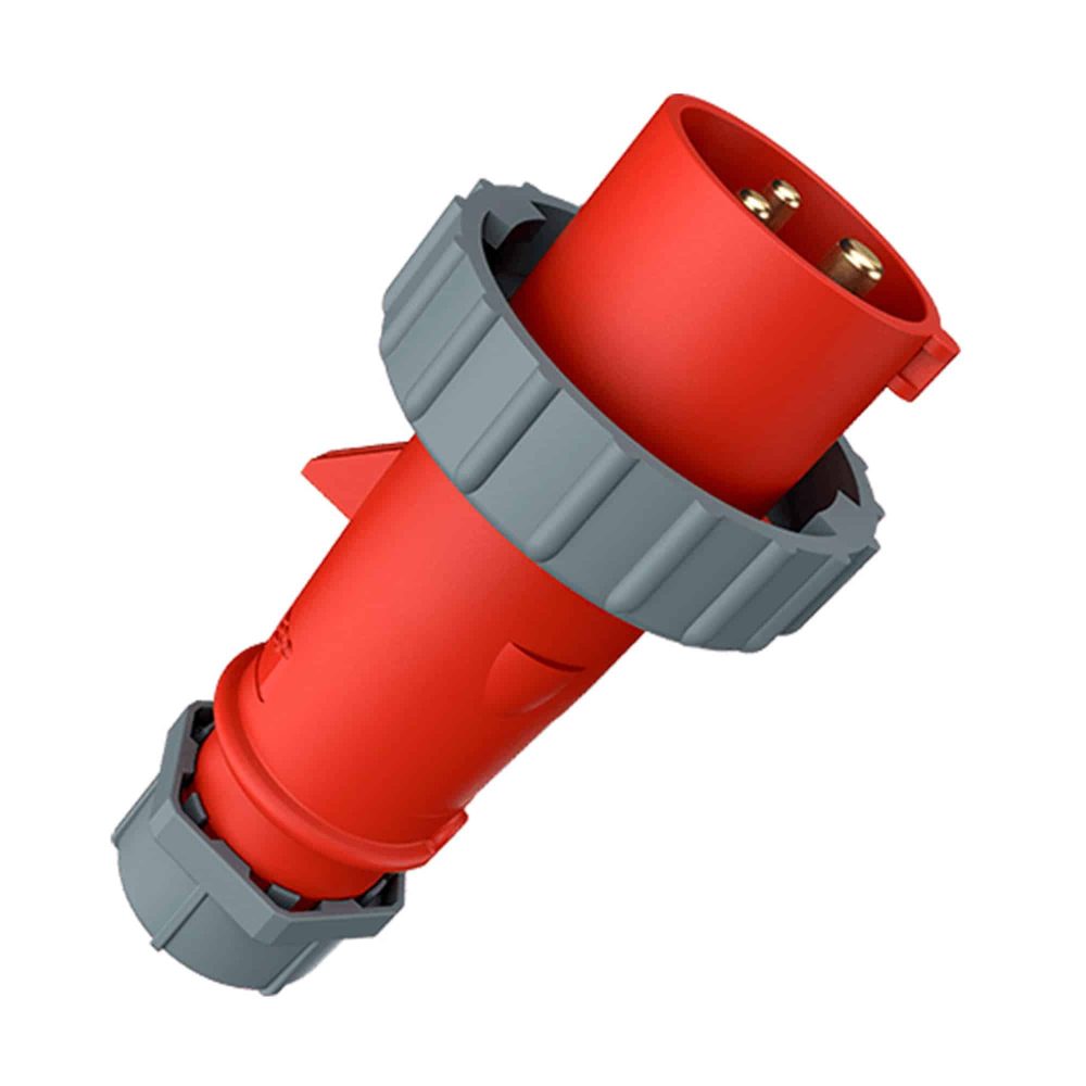 ENCHUFE INDUSTRIAL MONOFASICO (2P+T) 16AMP 415V ROJO IP67 MENNEKES
