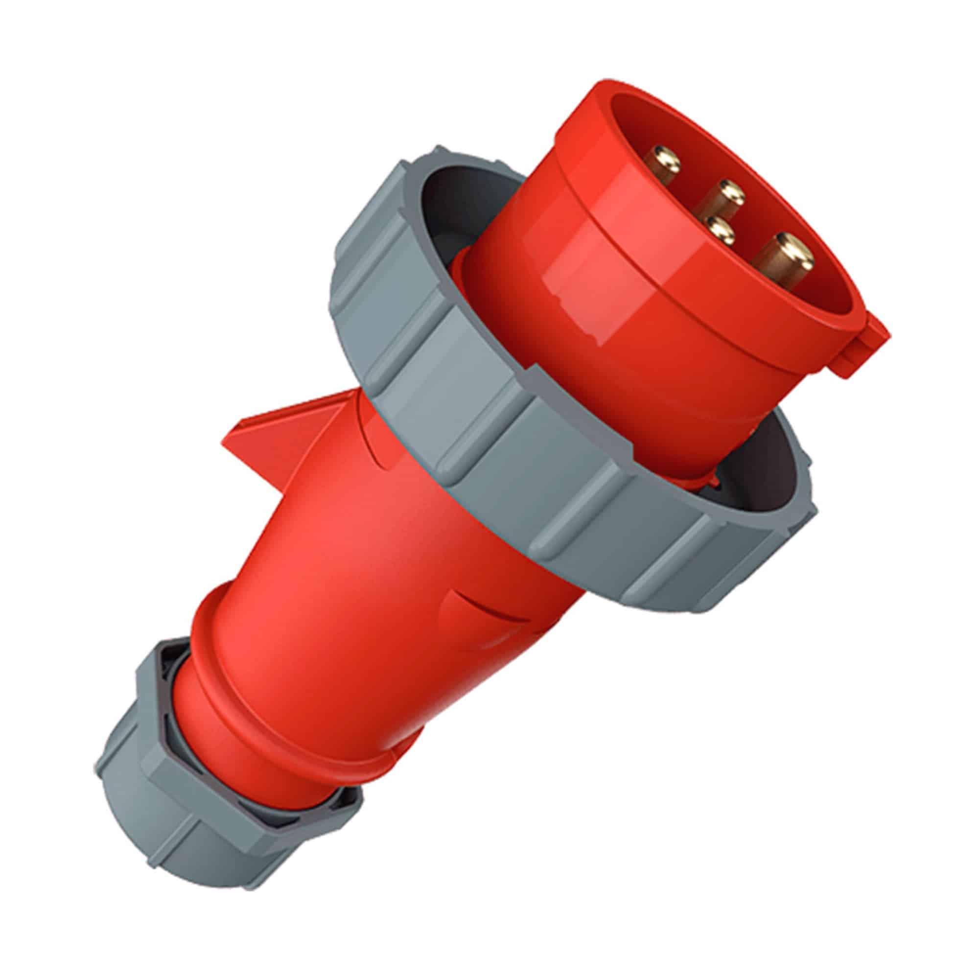 ENCHUFE INDUSTRIAL TRIFASICO (3P+T) 16AMP 415V ROJO IP67 MENNEKES