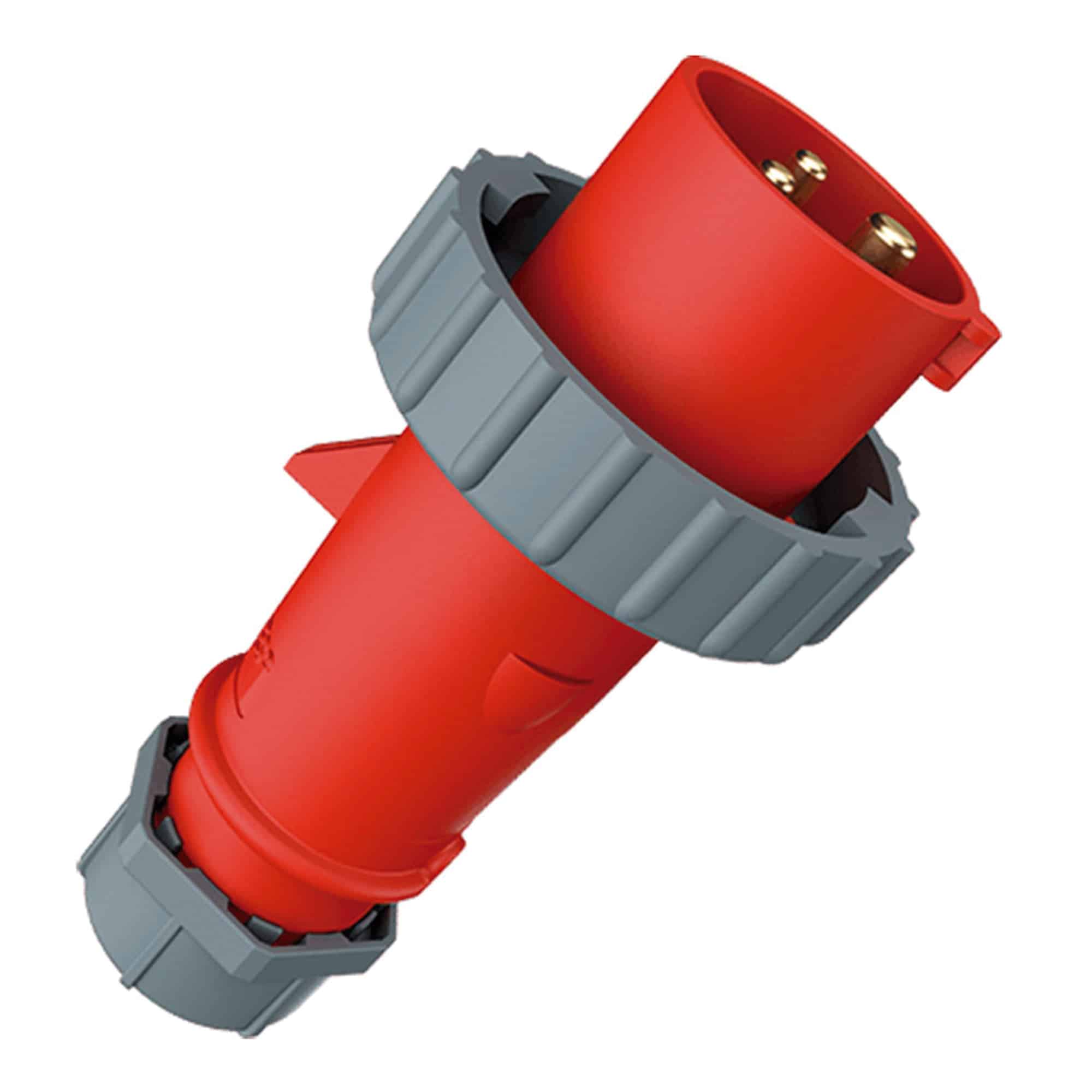 ENCHUFE INDUSTRIAL MONOFASICO (2P+T) 32AMP 415V ROJO IP67 MENNEKES