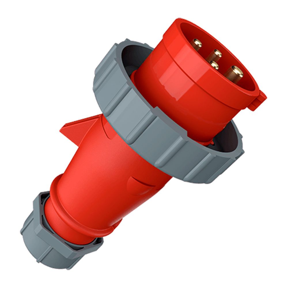 ENCHUFE INDUSTRIAL TRIFASICO (3P+T) 32AMP 415V ROJO IP67 MENNEKES