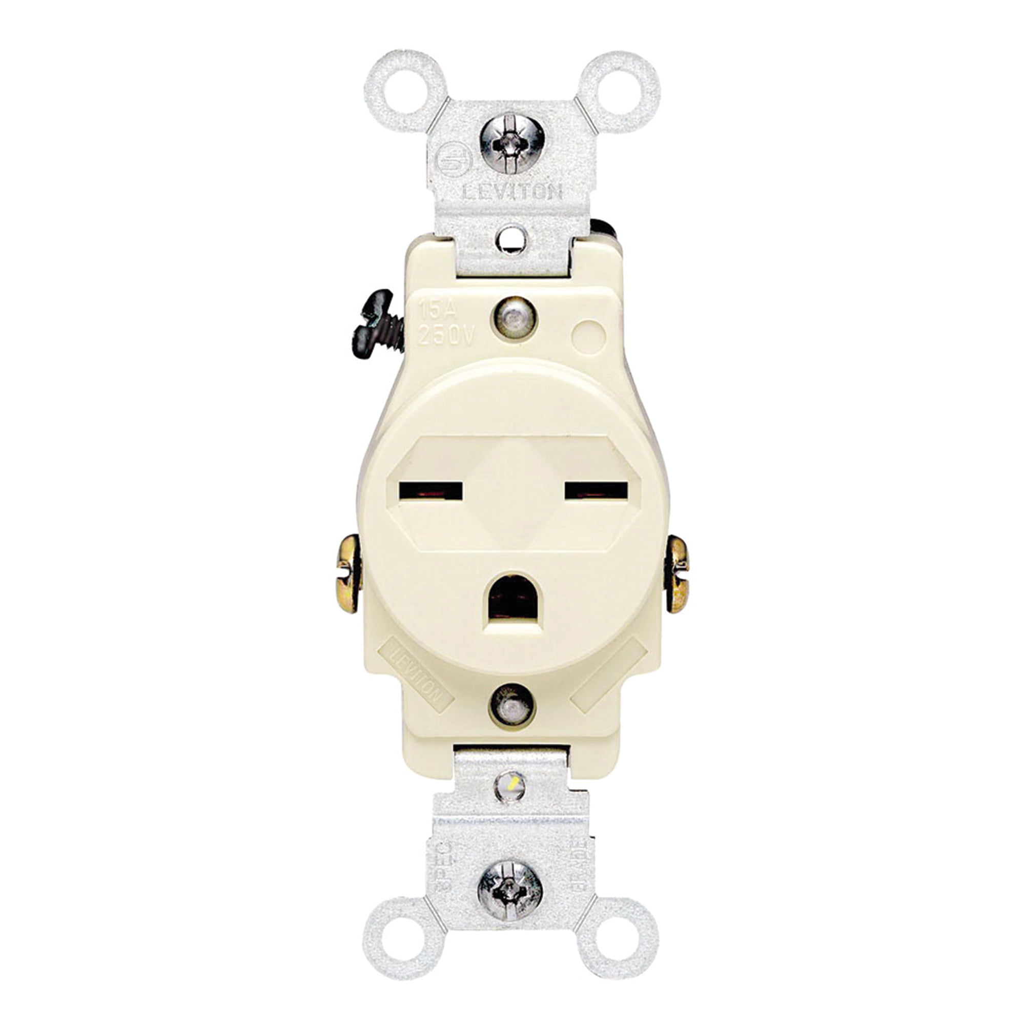 TOMACORRIENTE POLARIZADO CIEN C/TIERRA DÚPLEX C/PLACA 15A (125-250)V BLANCO