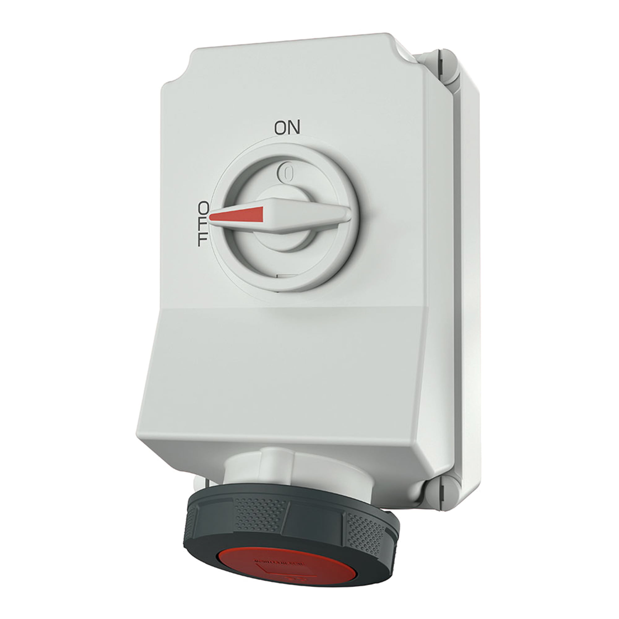 TOMA VISIBLE 63AMP 3P+T 690V C/INTERRUP. POR ENCLAVAM. MECÁNICO NEGRO 5H IP67 XCONTACT