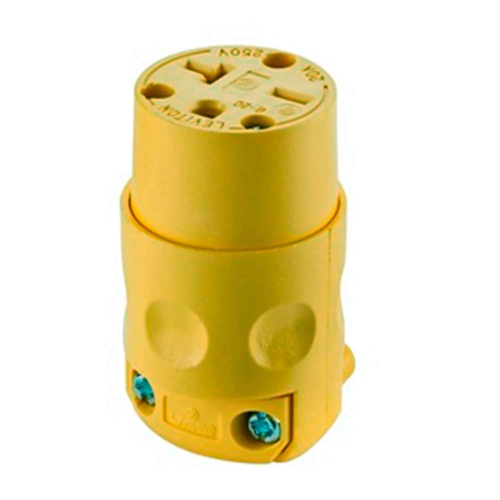 CONECTOR AEREO 20A 250V TUERTO CHINO PVC AMARILLO