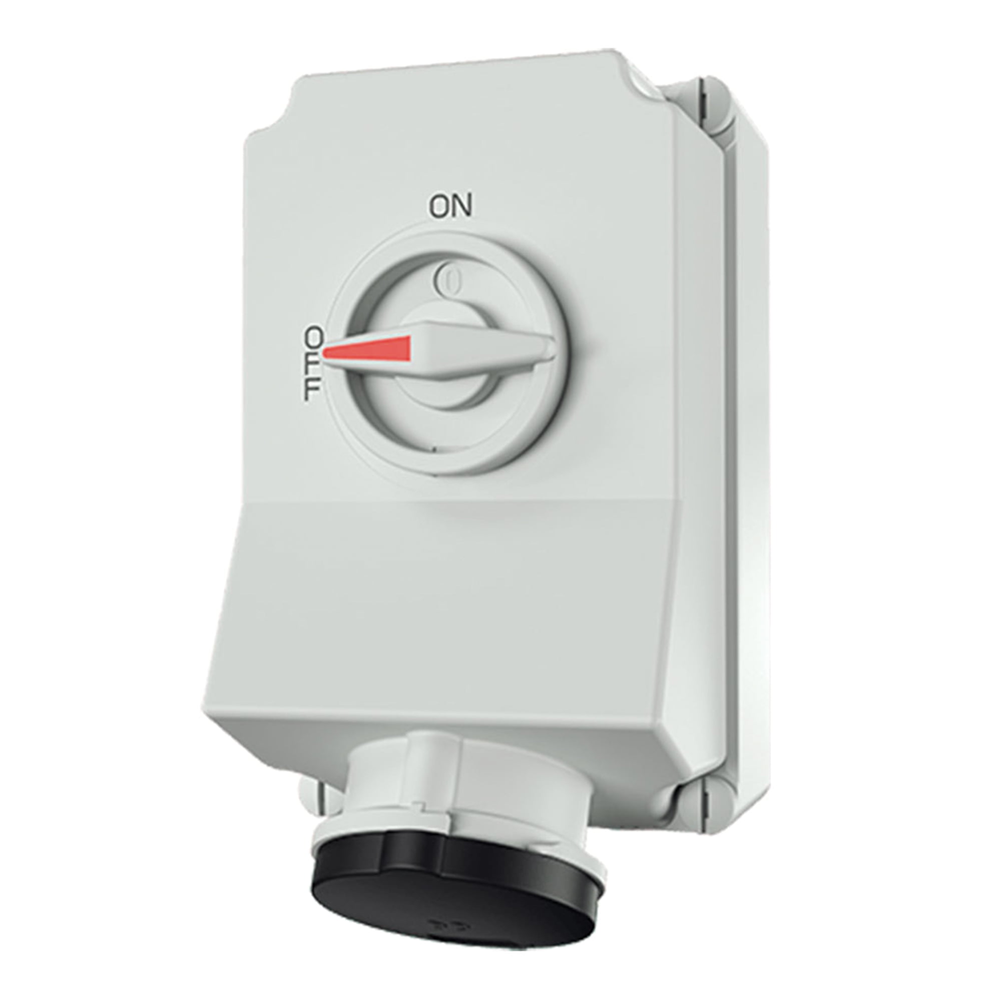 TOMA VISIBLE 63AMP 3P+T 690V C/INTERRUP. POR ENCLAVAM. MECÁNICO NEGRO 5H IP67 XCONTACT