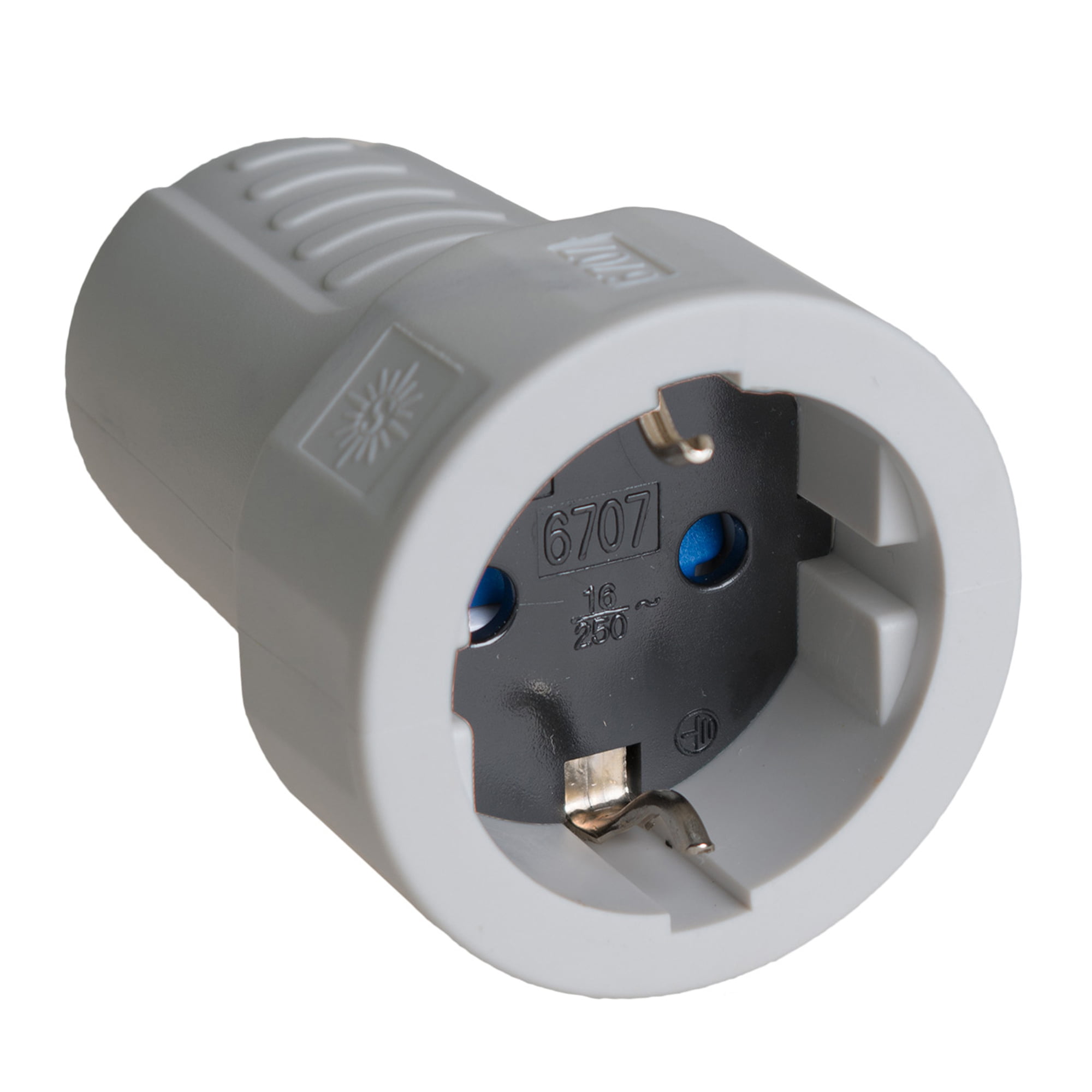 ENCHUFE 2 PATAS 15A 125V PVC-CAUCHO NEGRO