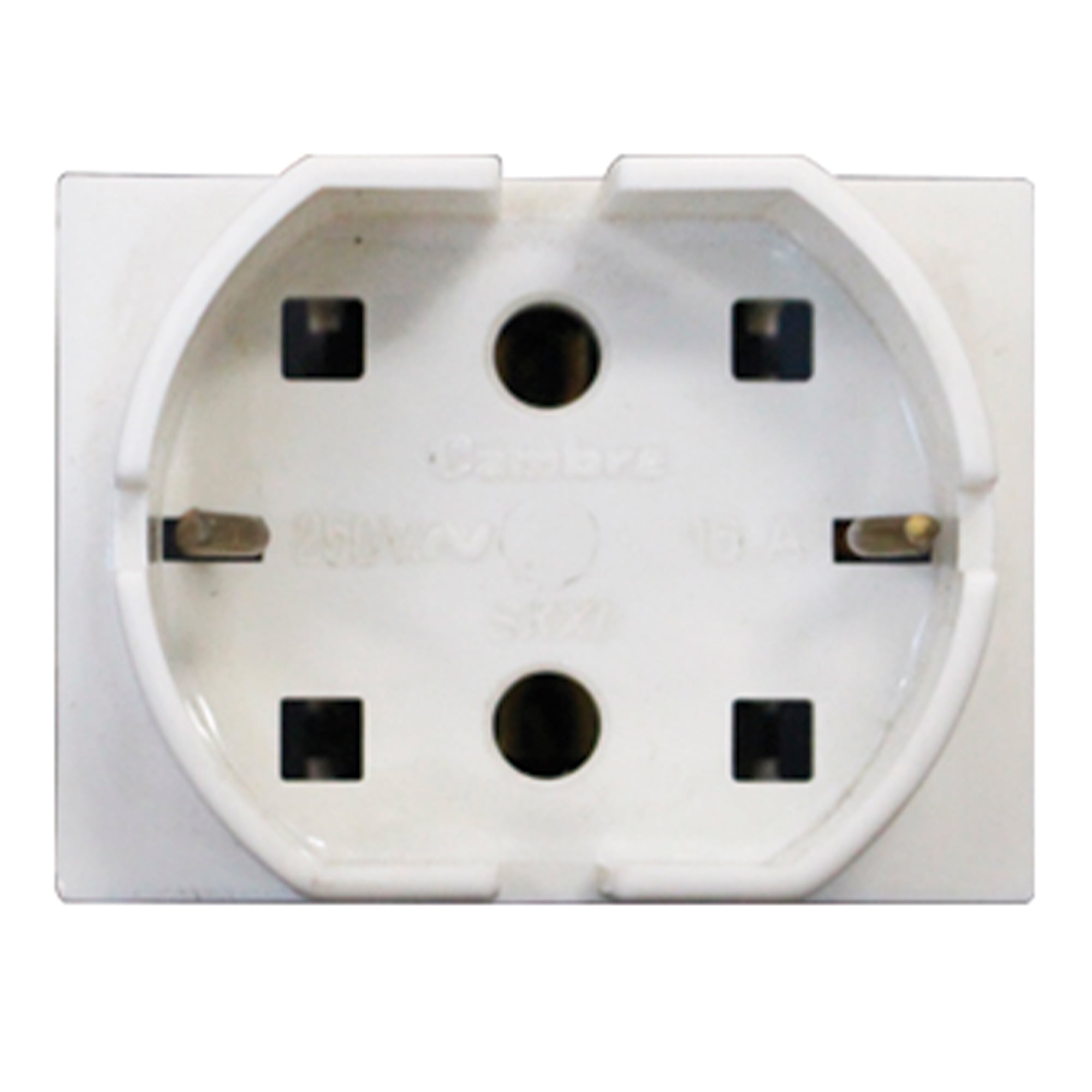 TOMA TIPO SCHUKO PLANA 2P+T, 16A, 250V, 2MOD COLOR GRIS