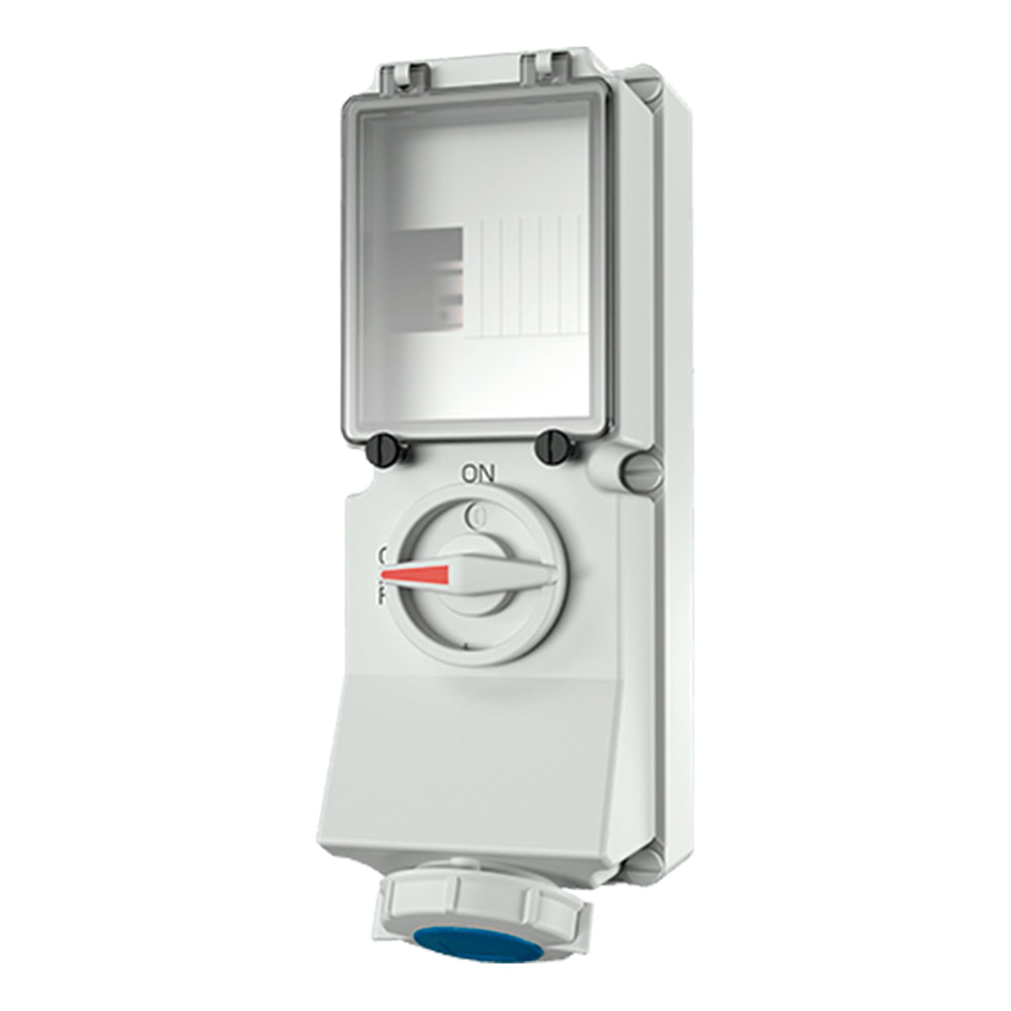 TOMA VISIBLE 63AMP 3P+T 690V C/INTERRUP. POR ENCLAVAM. MECÁNICO NEGRO 5H IP67 XCONTACT