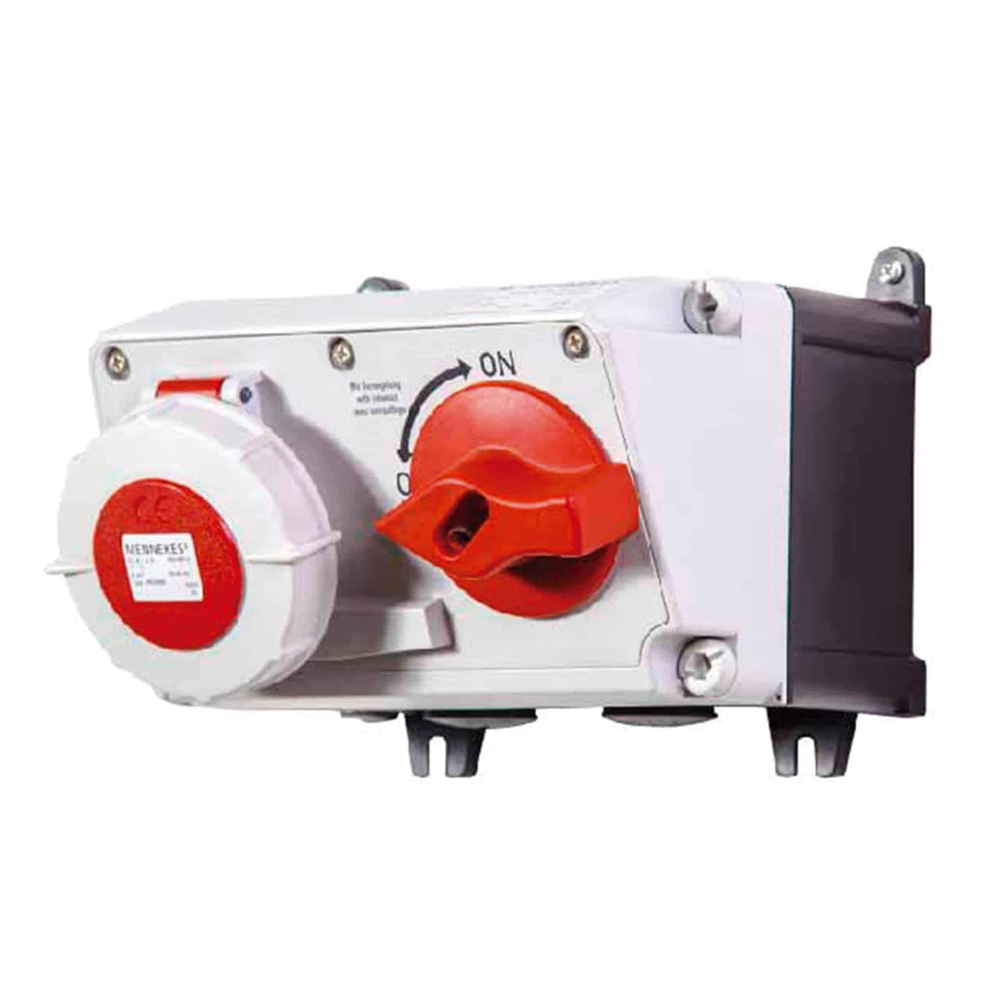 TOMA VISIBLE 63AMP 3P+T 690V C/INTERRUP. POR ENCLAVAM. MECÁNICO NEGRO 5H IP67 XCONTACT