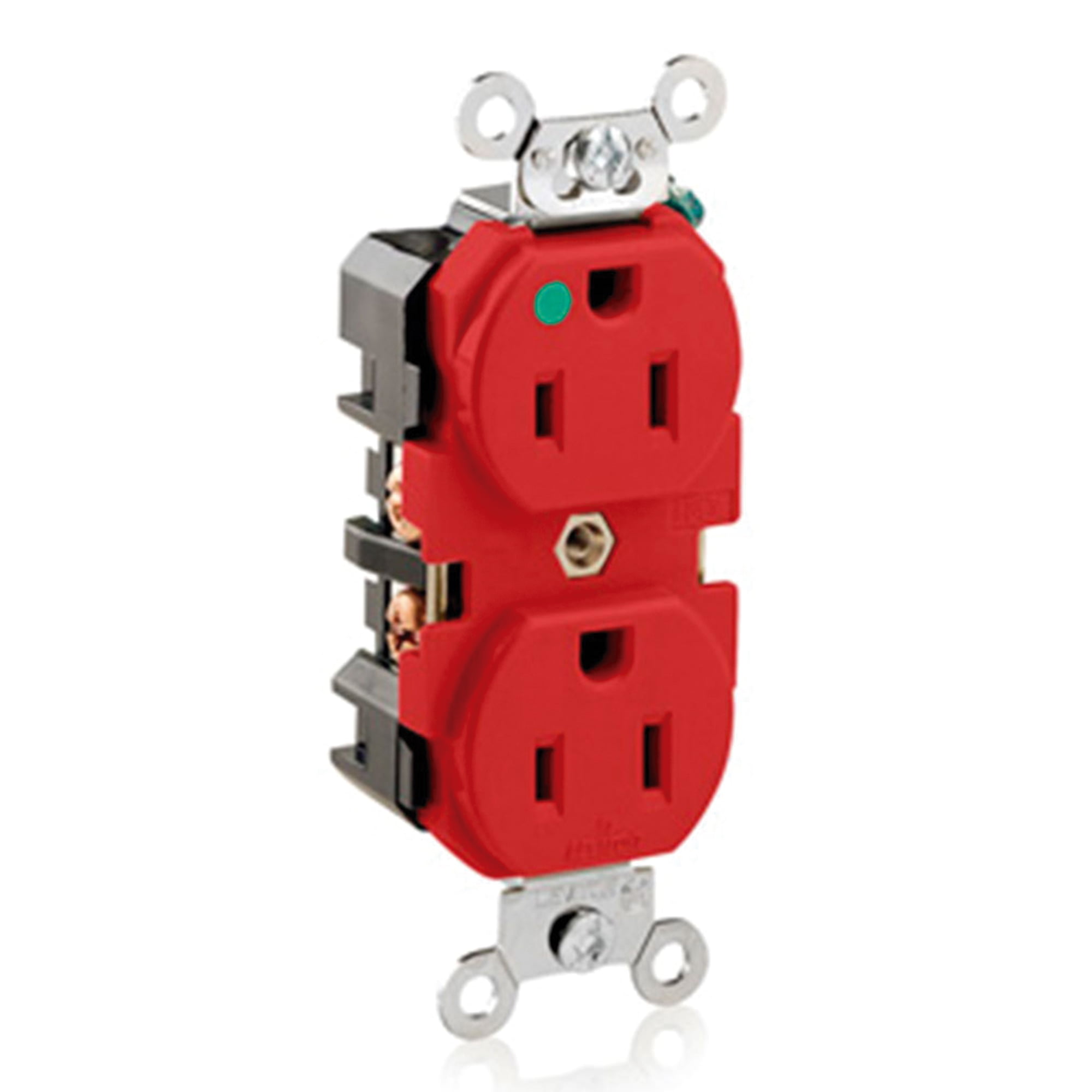 TOMA DOBLE EMPOTRABLE G/HOSPITALARIO 15A 125V ROJO