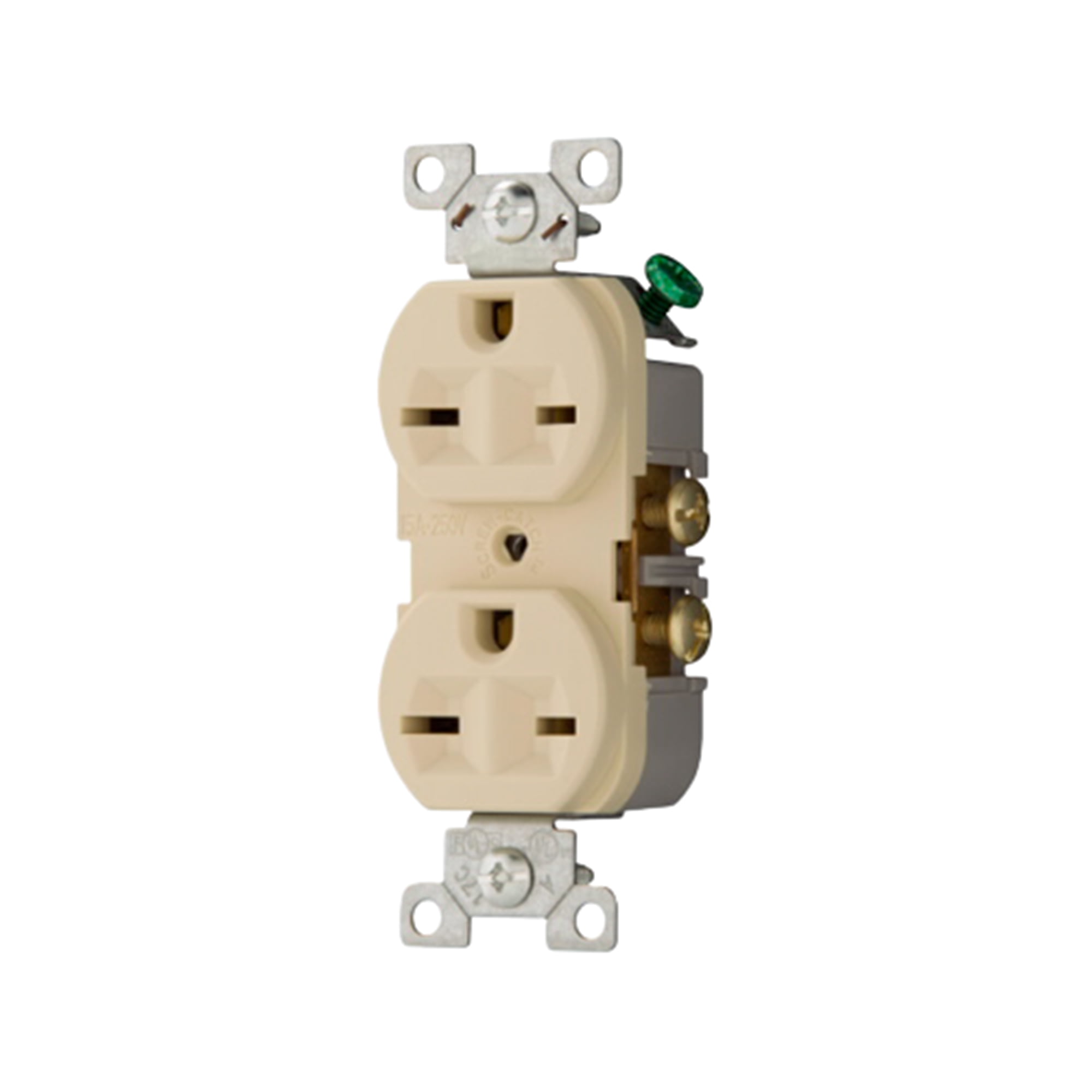 TOMACORRIENTE POLARIZADO CIEN C/TIERRA DÚPLEX C/PLACA 15A (125-250)V BLANCO