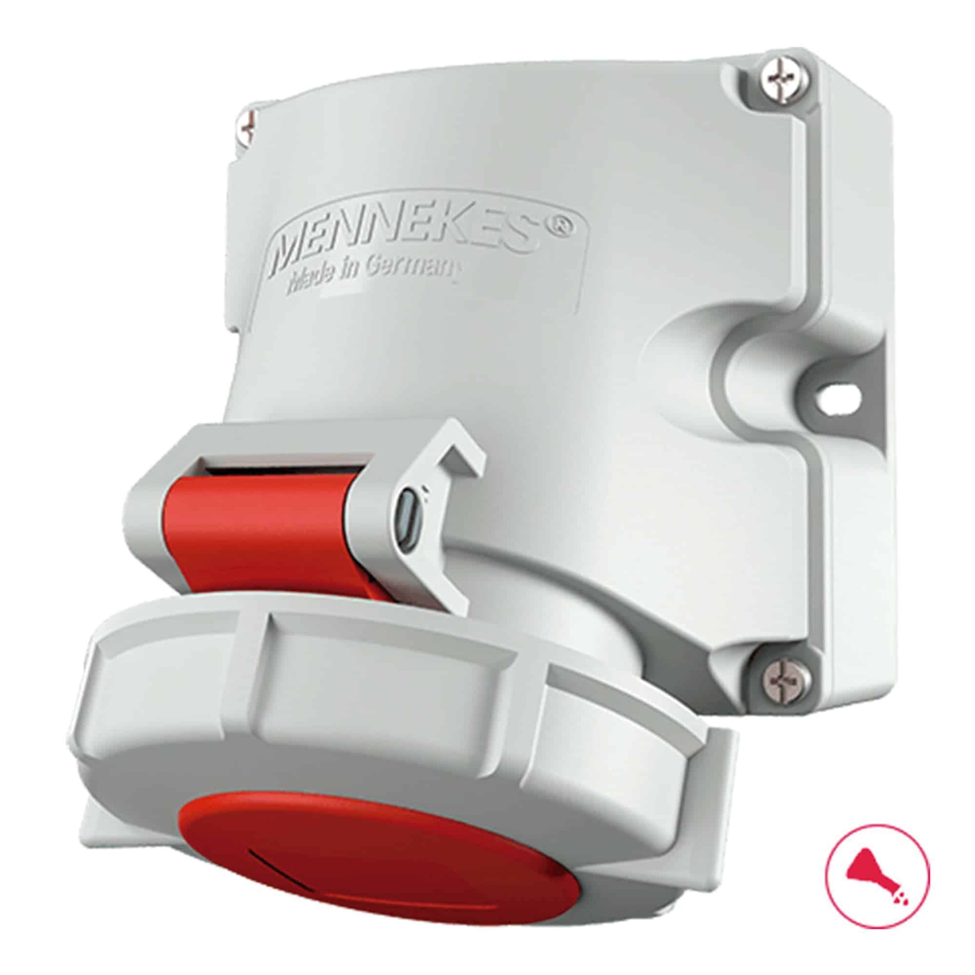 TOMA VISIBLE 32AMP 3P+N+T 415V ROJO 6H IP44