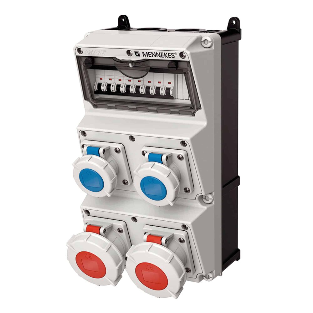 CAJA PORTÁTIL AMARILLO DE GOMA MACIZA EVERGUM CON RIEL DIN DE 12 MODULOS C/BORNERA AMARILLO IP44