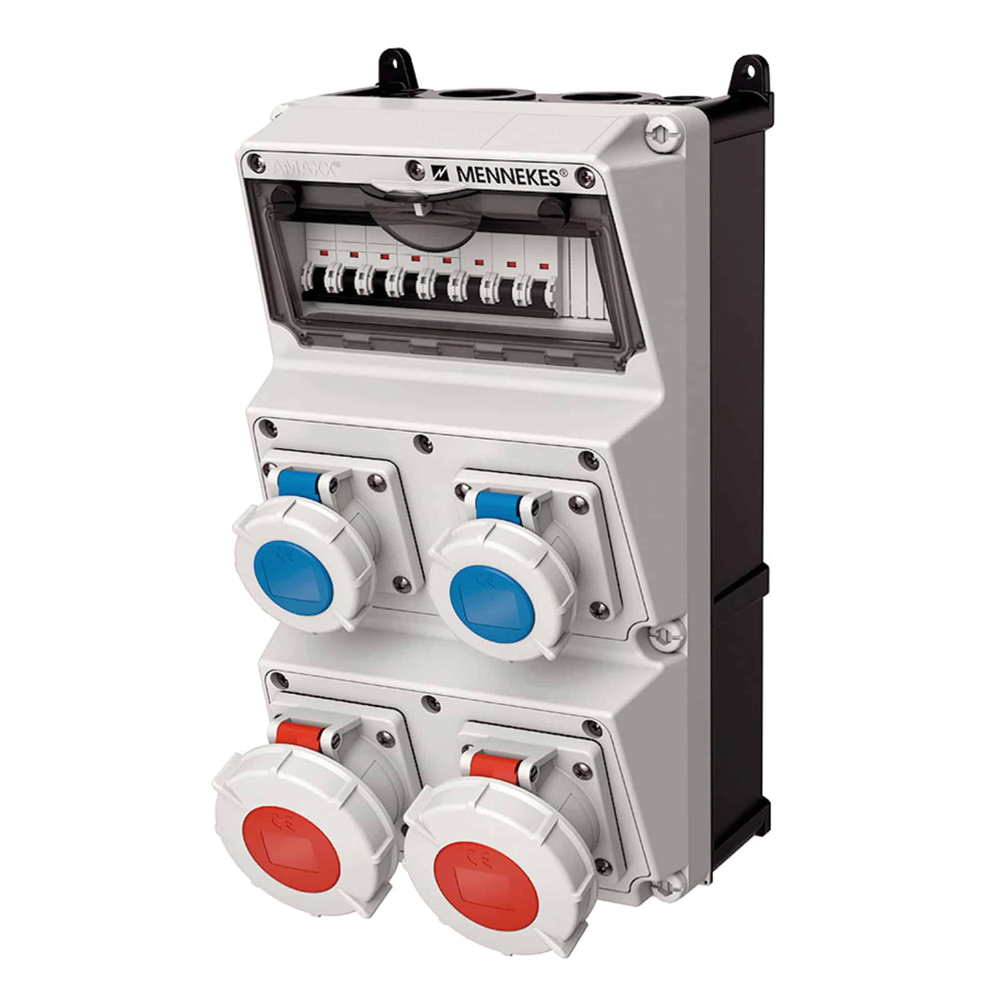 CAJA COMBINADA AMAXX IP67 1 TOMA 2P + T 16A 250V C/BLOQ.MEC. DUO 1 TOMA 3P+N+T 16A 415V C/1 INTERRUPT.TERMO 2X16A C/1 INTERRUPT.TERMO 3X16A