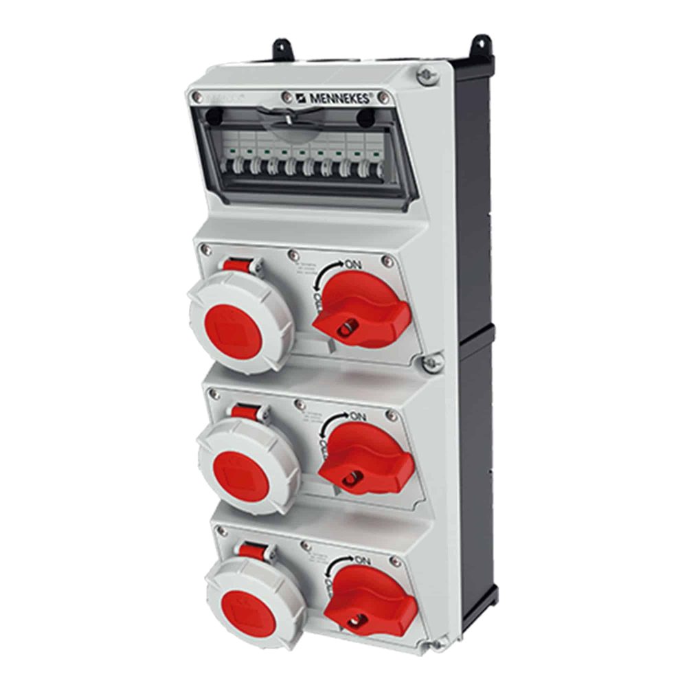 CAJA PORTÁTIL AMARILLO DE GOMA MACIZA EVERGUM CON RIEL DIN DE 12 MODULOS C/BORNERA AMARILLO IP44