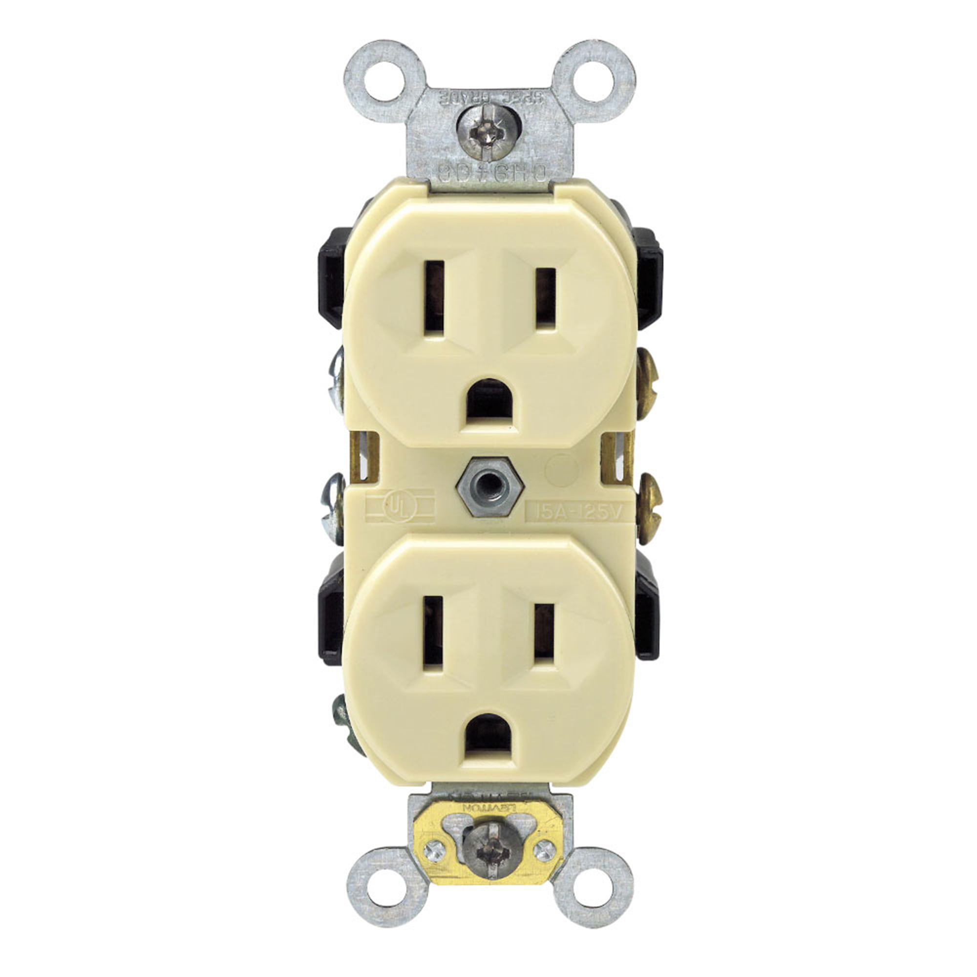 TOMACORRIENTE POLARIZADO CIEN C/TIERRA DÚPLEX C/PLACA 15A (125-250)V BLANCO