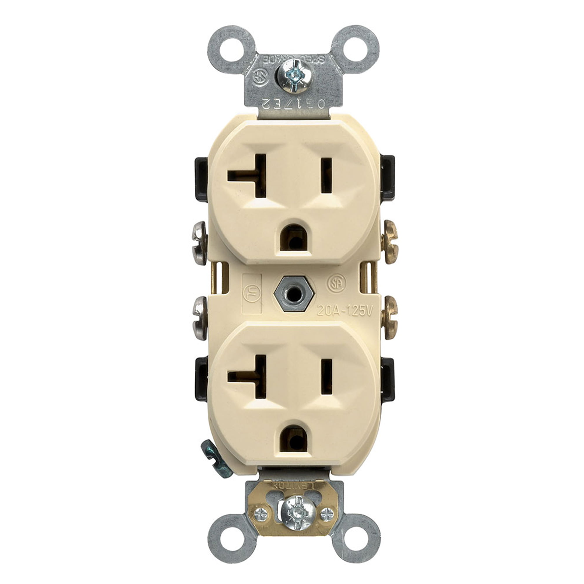 TOMACORRIENTE POLARIZADO CIEN C/TIERRA DÚPLEX C/PLACA 15A (125-250)V BLANCO