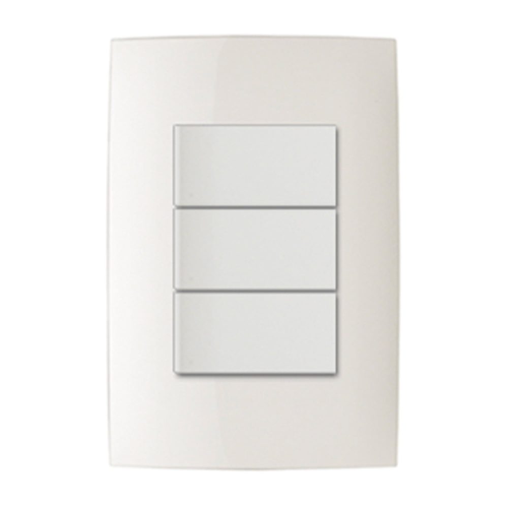 PLACA DOBLE NYLON P/TOMACORRIENTE BLANCA