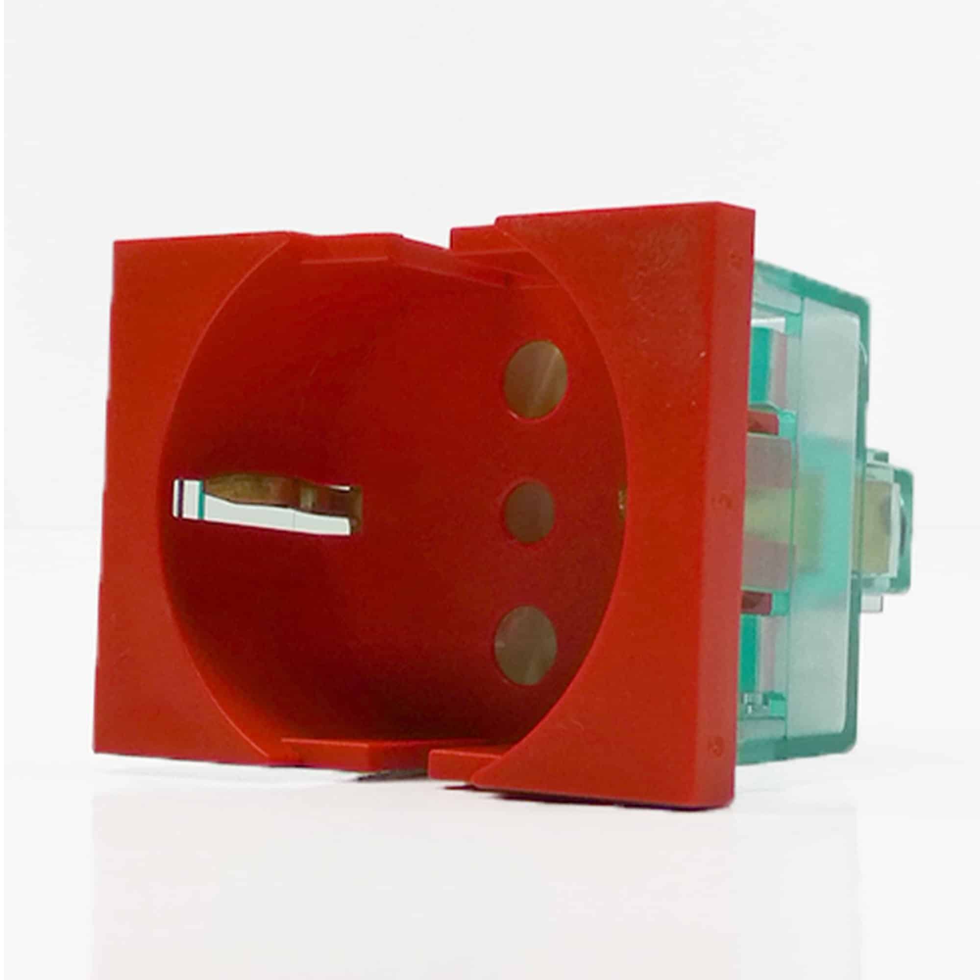 TOMA TIPO SCHUKO PLANA 2P+T, 16A, 250V, 2MOD COLOR GRIS