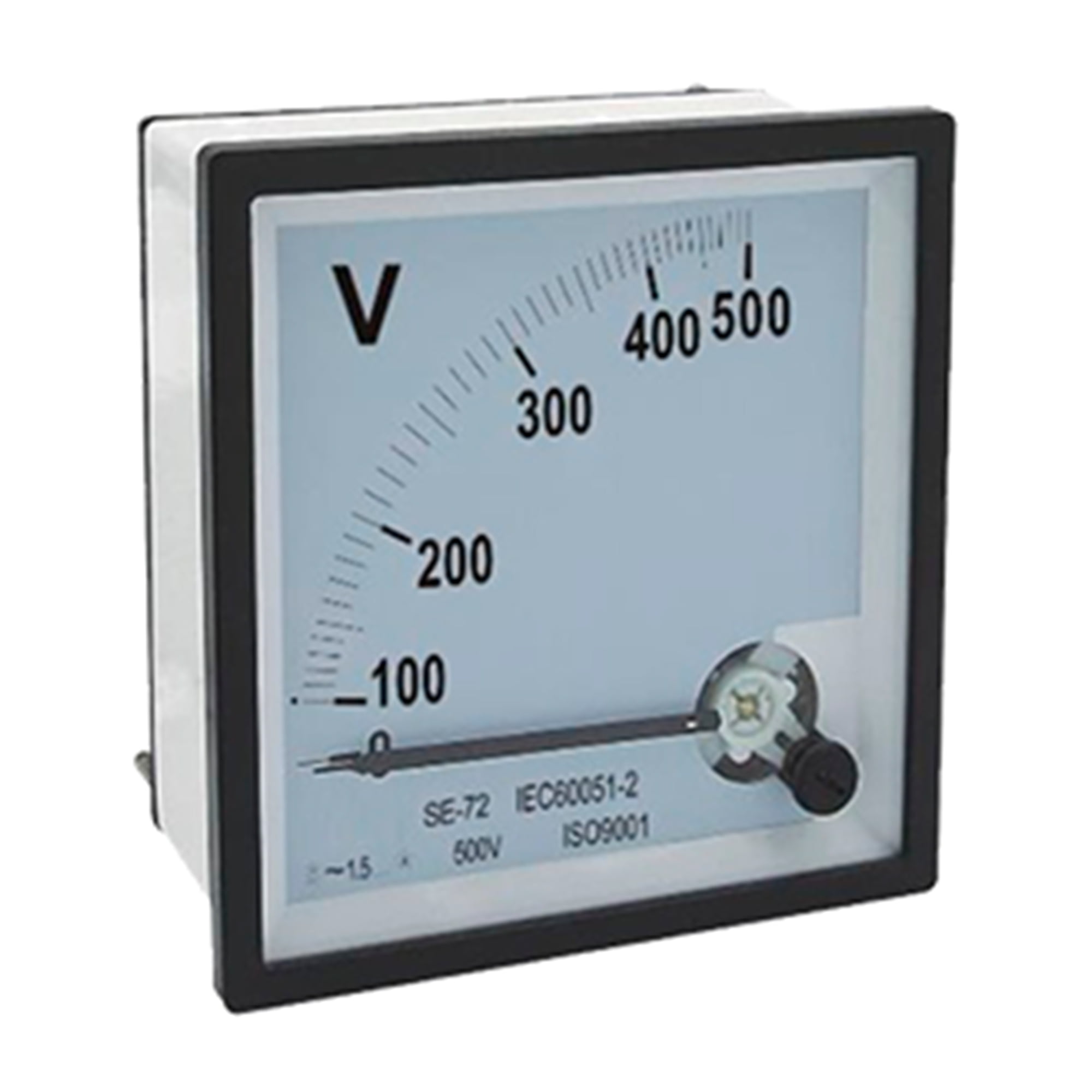 VOLTIMETRO ANALOGICO, 500 VAC, 72x72mm