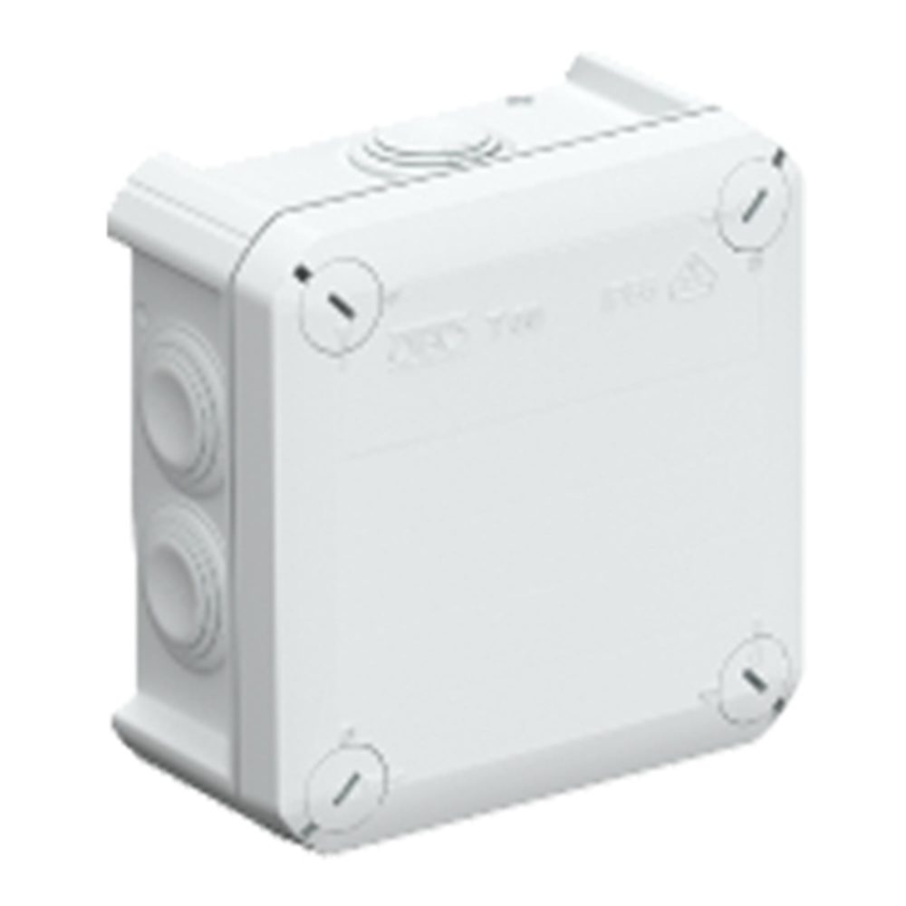 CAJA DE PASE SIN CONOS GRIS, A PRESION, 80x80x35mm