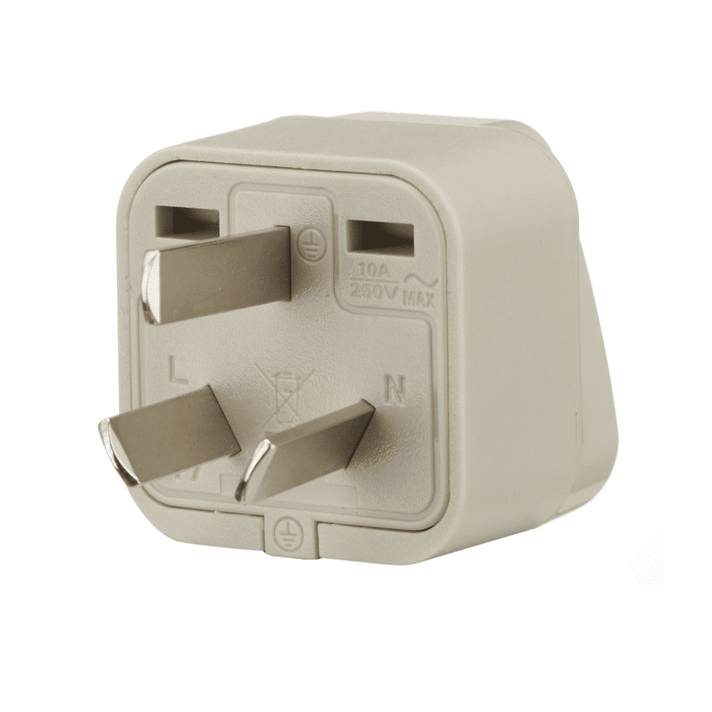 ADAPTADOR UNIVERSAL 10A 250V PARA USO ARGENTINO COLOR GRIS