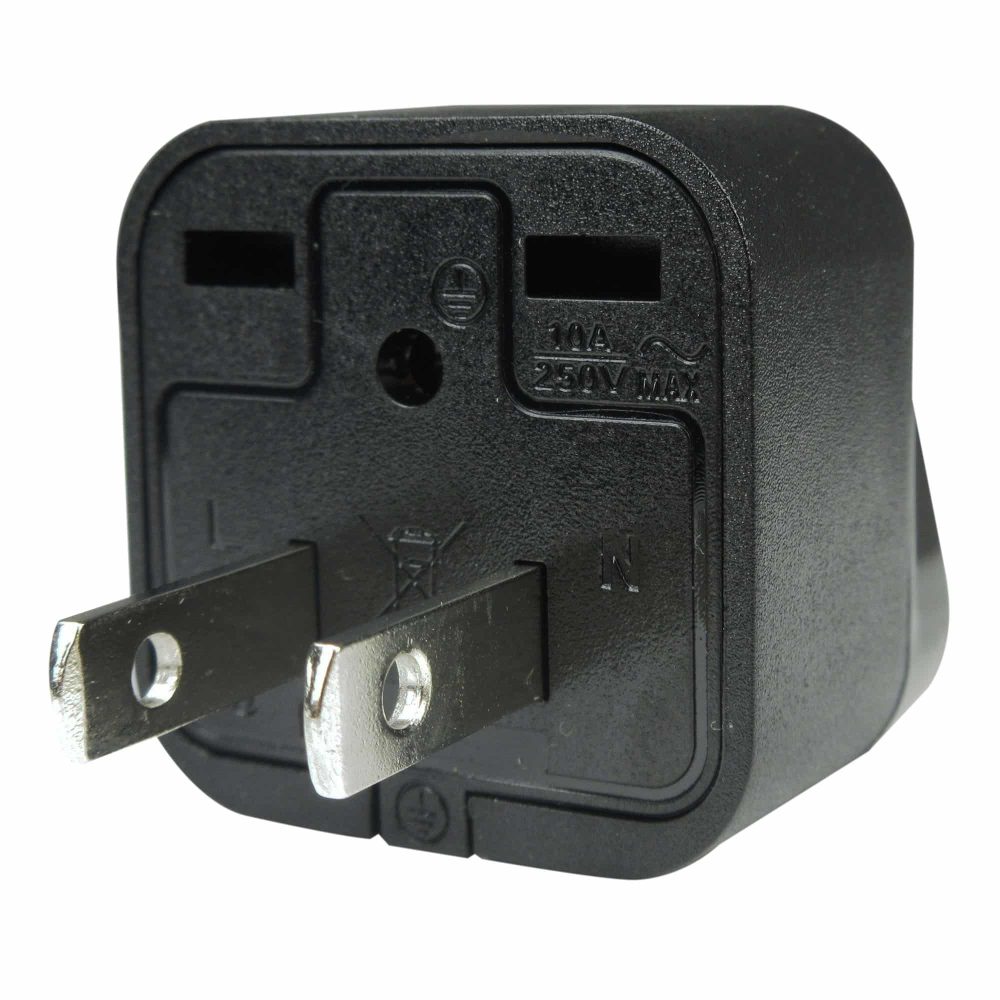 ADAPTADOR UNIVERSAL 10A 250V COLOR NEGRO