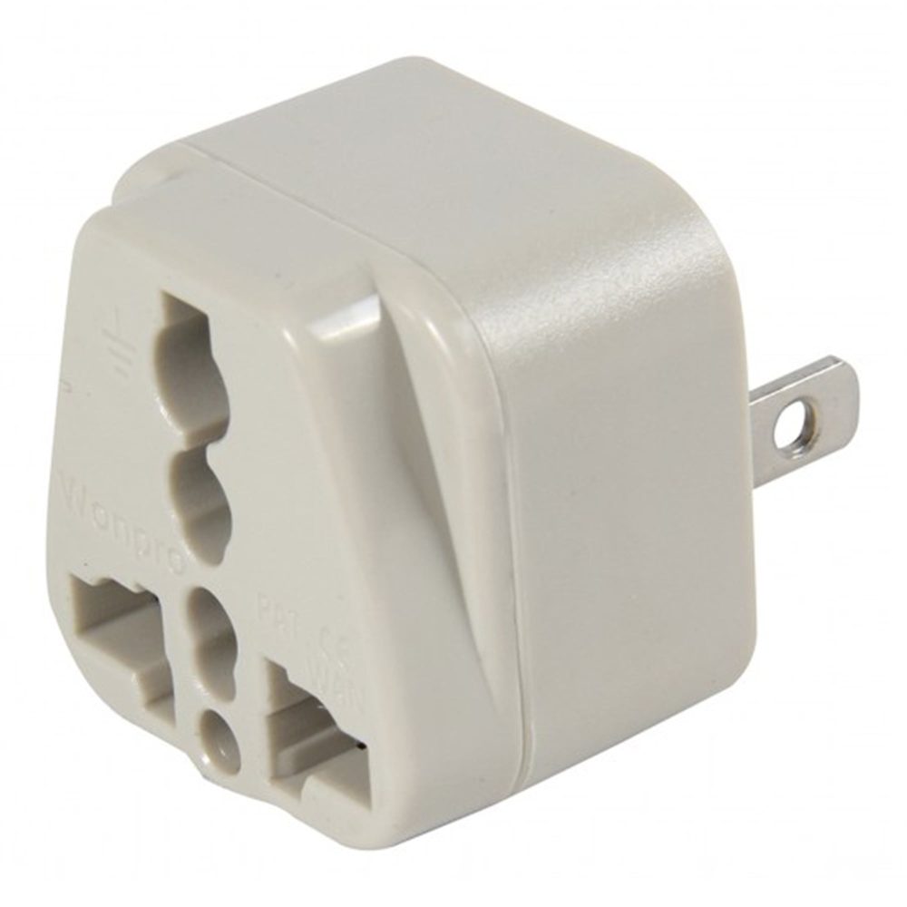 ADAPTADOR UNIVERSAL 10A 250V COLOR GRIS