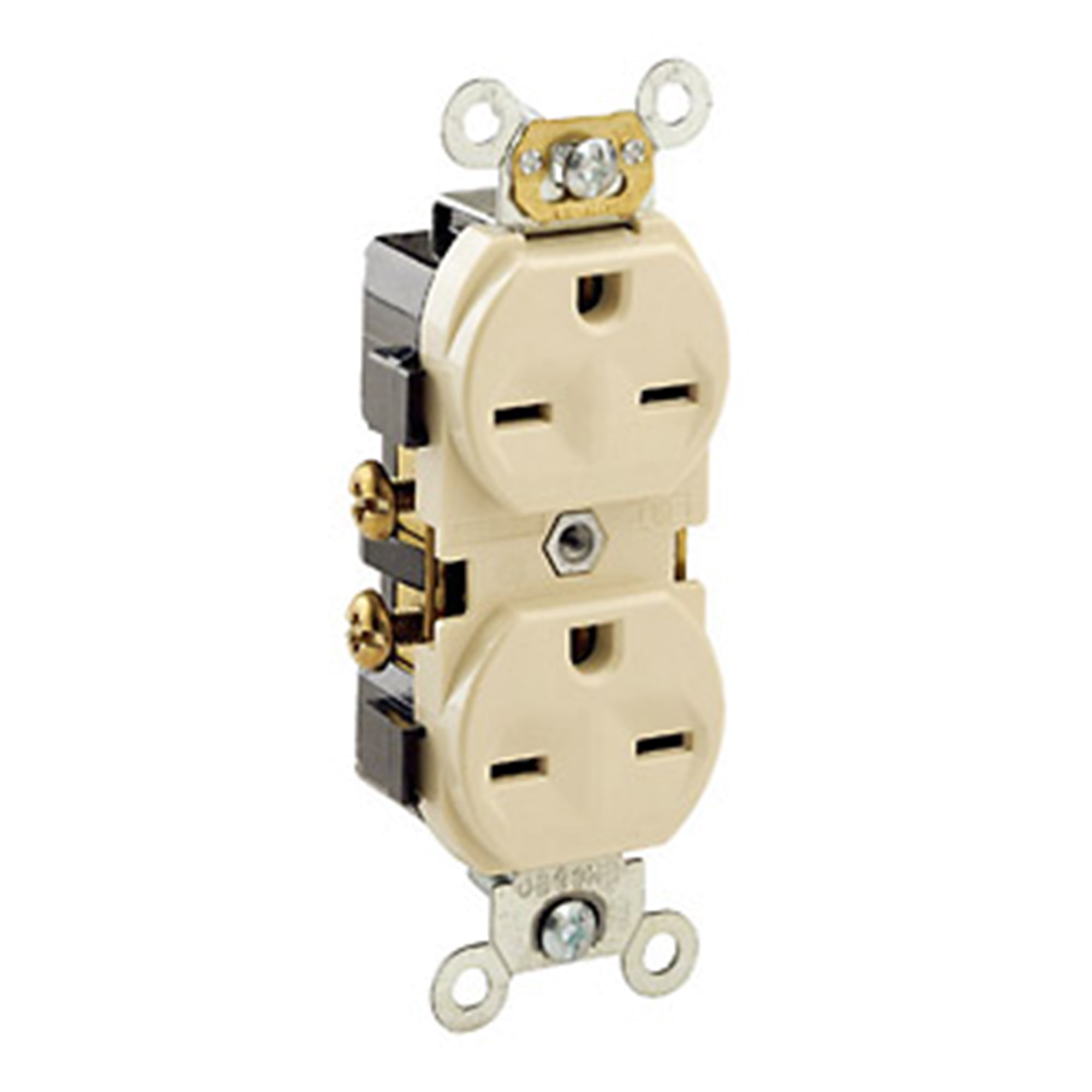 TOMACORRIENTE POLARIZADO CIEN C/TIERRA DÚPLEX C/PLACA 15A (125-250)V BLANCO