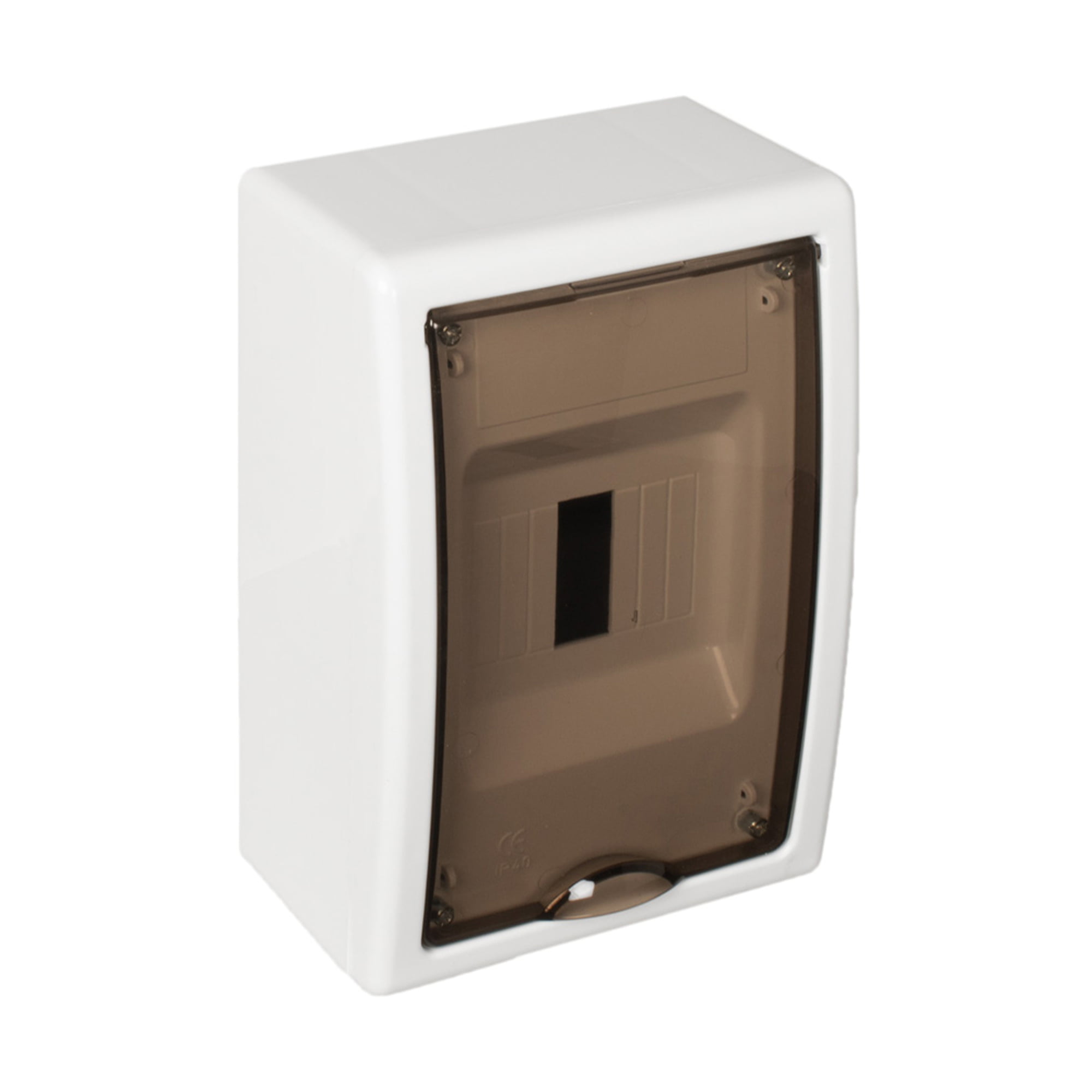 TABLERO EMPOTRADO TERMOPLÁSTICO, 22P, PUERTA FUMÉ VERTICAL, 450x222x72mm