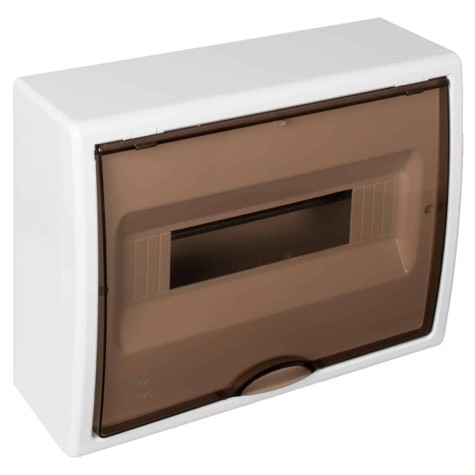 TABLERO EMPOTRADO TERMOPLÁSTICO, 22P, PUERTA FUMÉ VERTICAL, 450x222x72mm