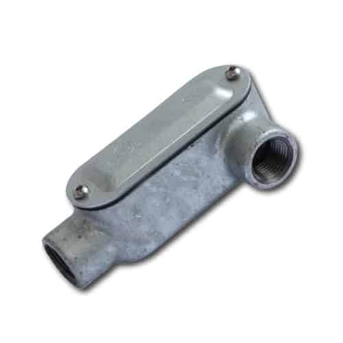 CAJA CONDULET TIPO T 1-1/2" FORM 5 HIERRO MALEABLE GALVANIZADO EN CALIENTE C/TAPA C/EMP CON UL E2543