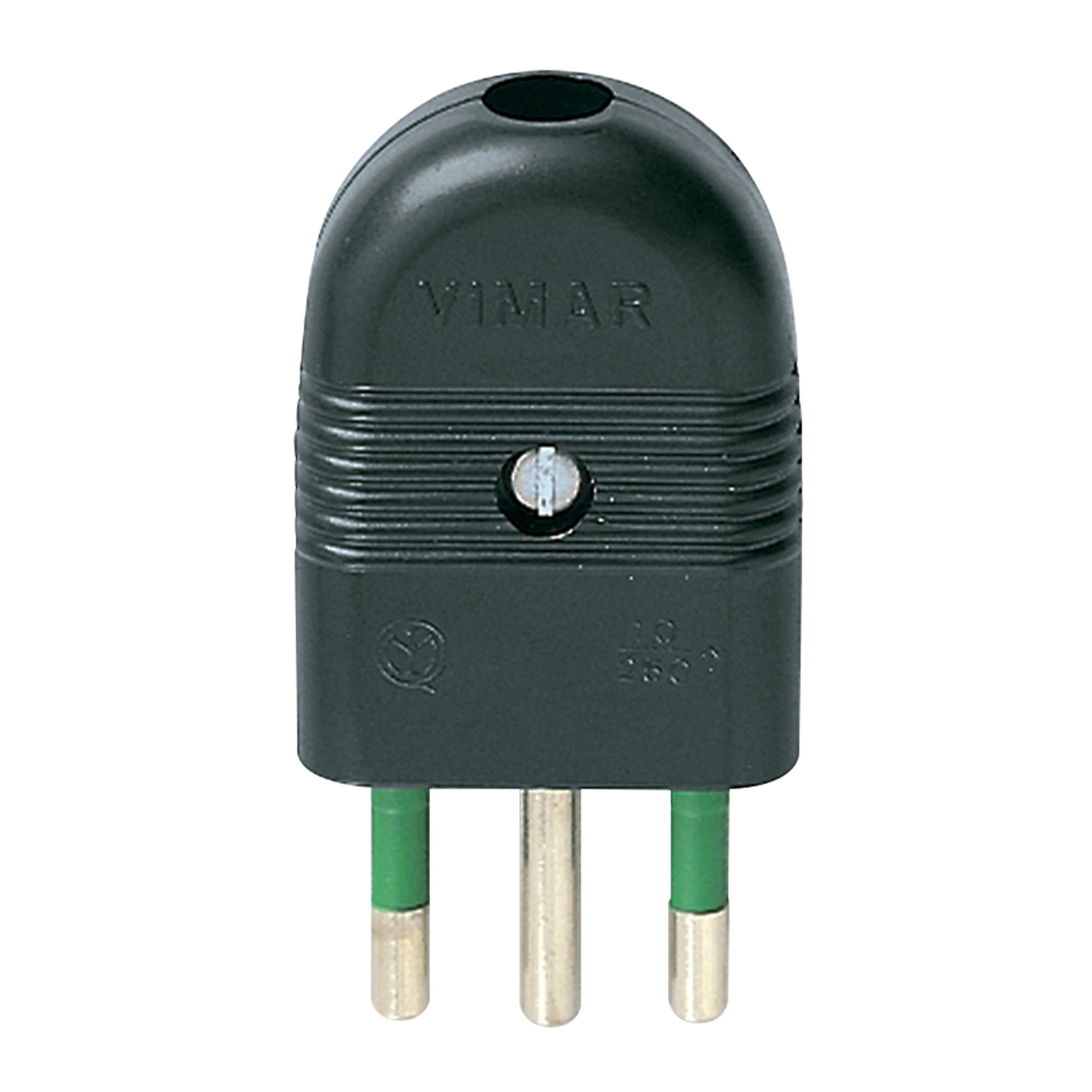 Enchufe 3 EN LINEA 2P + T 10A 250 Negro