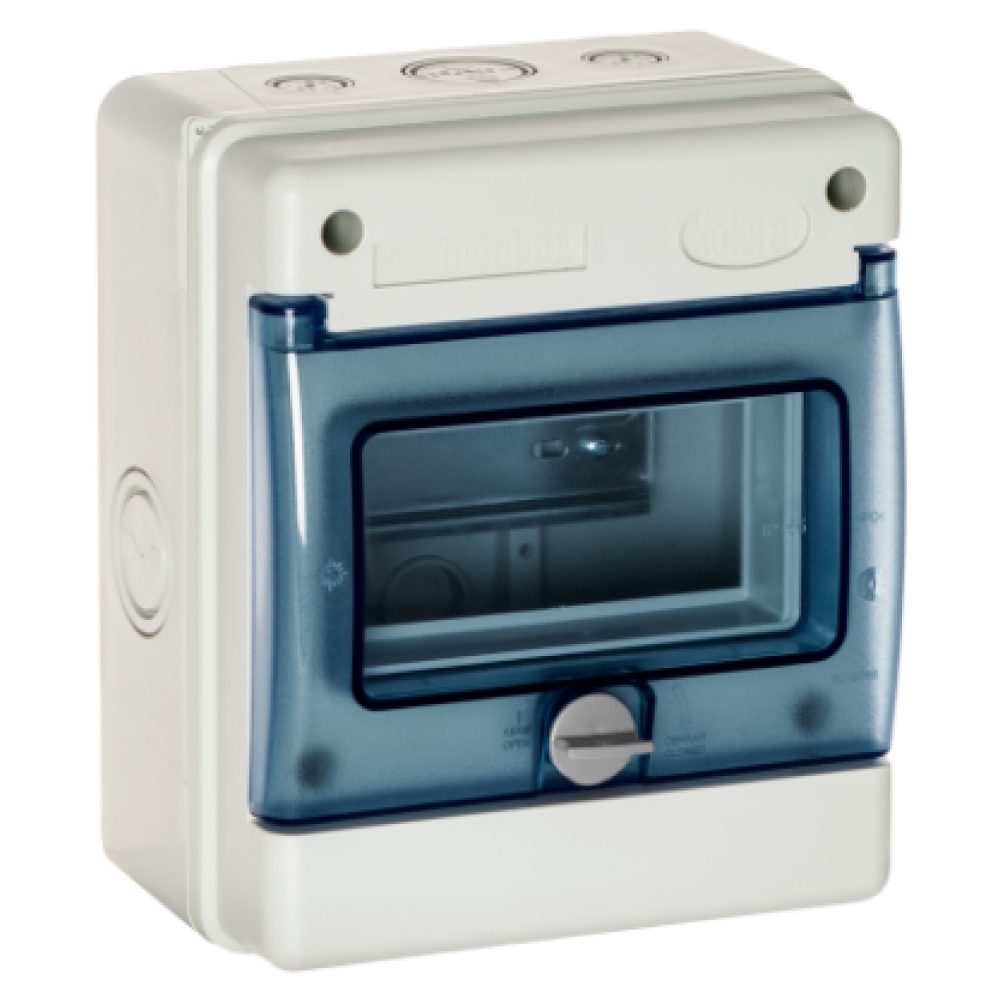 CAJA PORTÁTIL AMARILLO DE GOMA MACIZA EVERGUM CON RIEL DIN DE 12 MODULOS C/BORNERA AMARILLO IP44