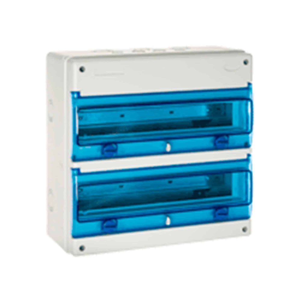 CAJA PORTÁTIL AMARILLO DE GOMA MACIZA EVERGUM CON RIEL DIN DE 12 MODULOS C/BORNERA AMARILLO IP44