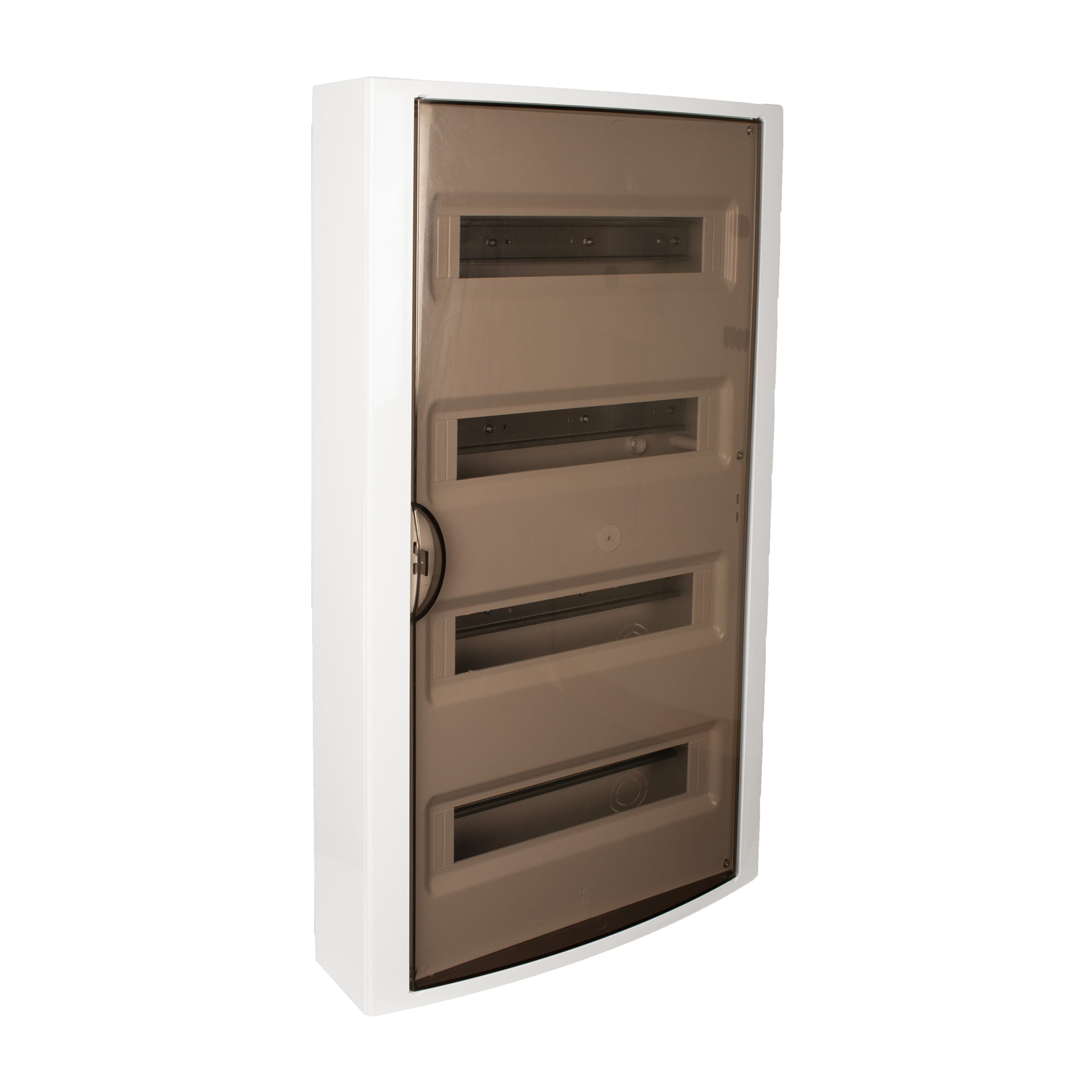 TABLERO EMPOTRADO TERMOPLÁSTICO, 22P, PUERTA FUMÉ VERTICAL, 450x222x72mm