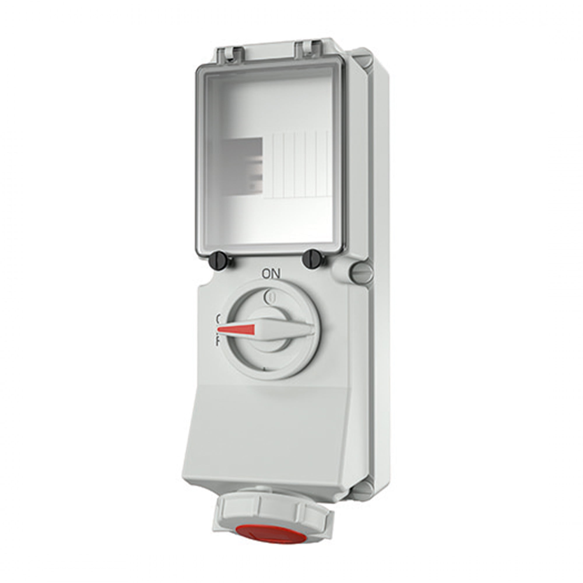 TOMA VISIBLE 63AMP 3P+T 690V C/INTERRUP. POR ENCLAVAM. MECÁNICO NEGRO 5H IP67 XCONTACT