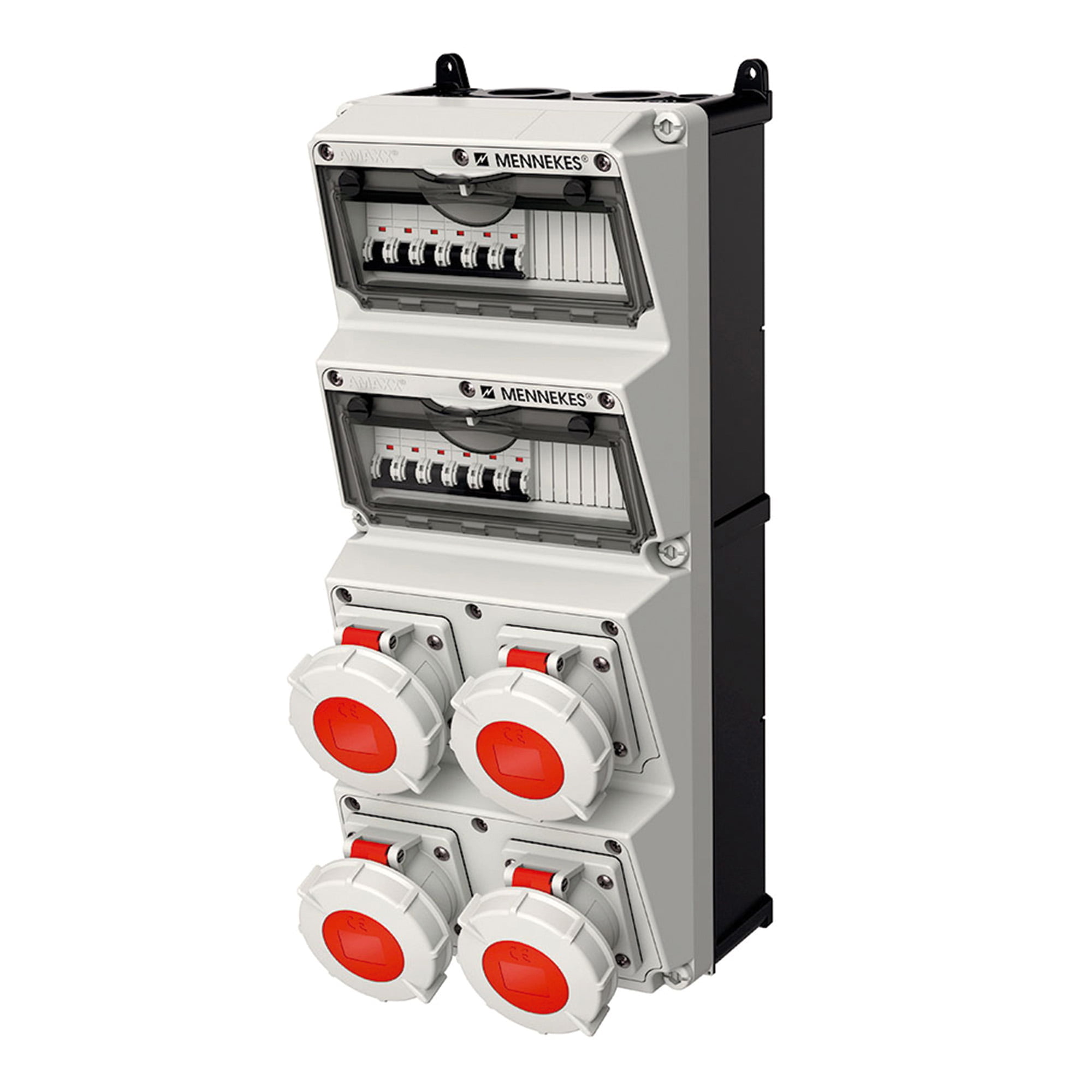CAJA PORTÁTIL AMARILLO DE GOMA MACIZA EVERGUM CON RIEL DIN DE 12 MODULOS C/BORNERA AMARILLO IP44