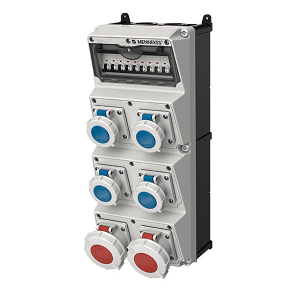 CAJA PORTÁTIL AMARILLO DE GOMA MACIZA EVERGUM CON RIEL DIN DE 12 MODULOS C/BORNERA AMARILLO IP44