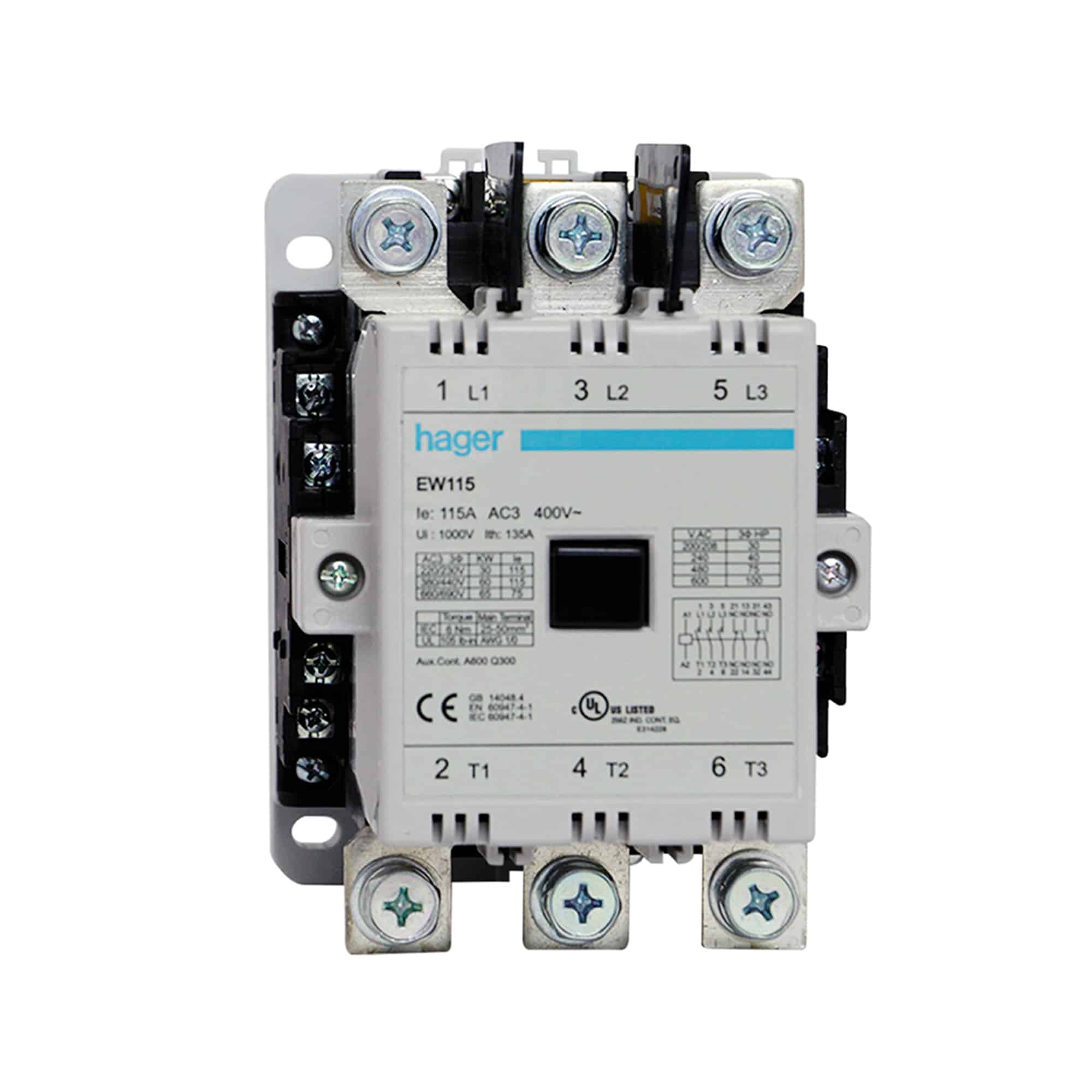Contactor EW 85A/AC3 2NA+2NC 380V 50/60HZ.